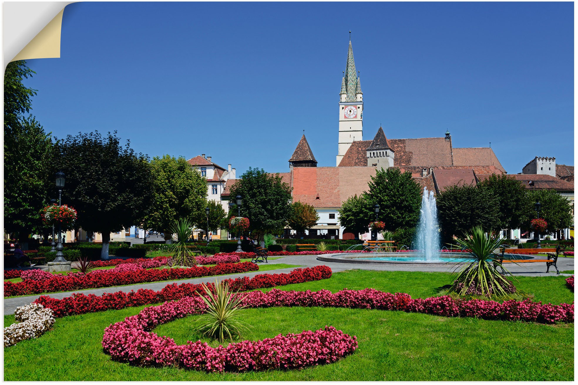 Image of Artland Wandbild »Schiefer Trompeterturm Margarethenkiche«, Bilder von Europa, (1 St.), in vielen Grössen & Produktarten - Alubild / Outdoorbild für den Aussenbereich, Leinwandbild, Poster, Wandaufkleber / Wandtattoo auch für Badezimmer geeignet bei Acker