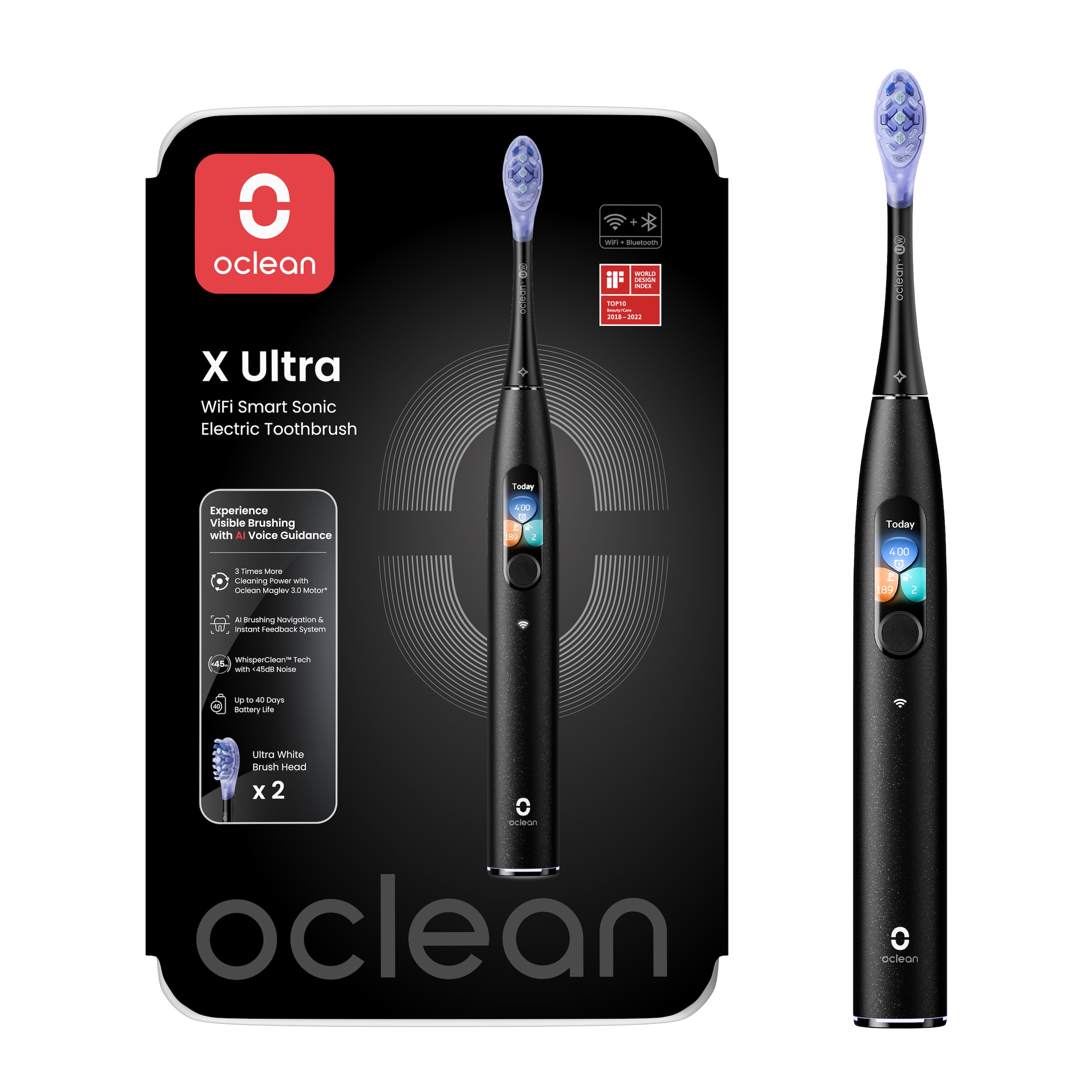 Oclean Elektrische Zahnbürste »Oclean X Ultra, Elektrisch, schwarz«