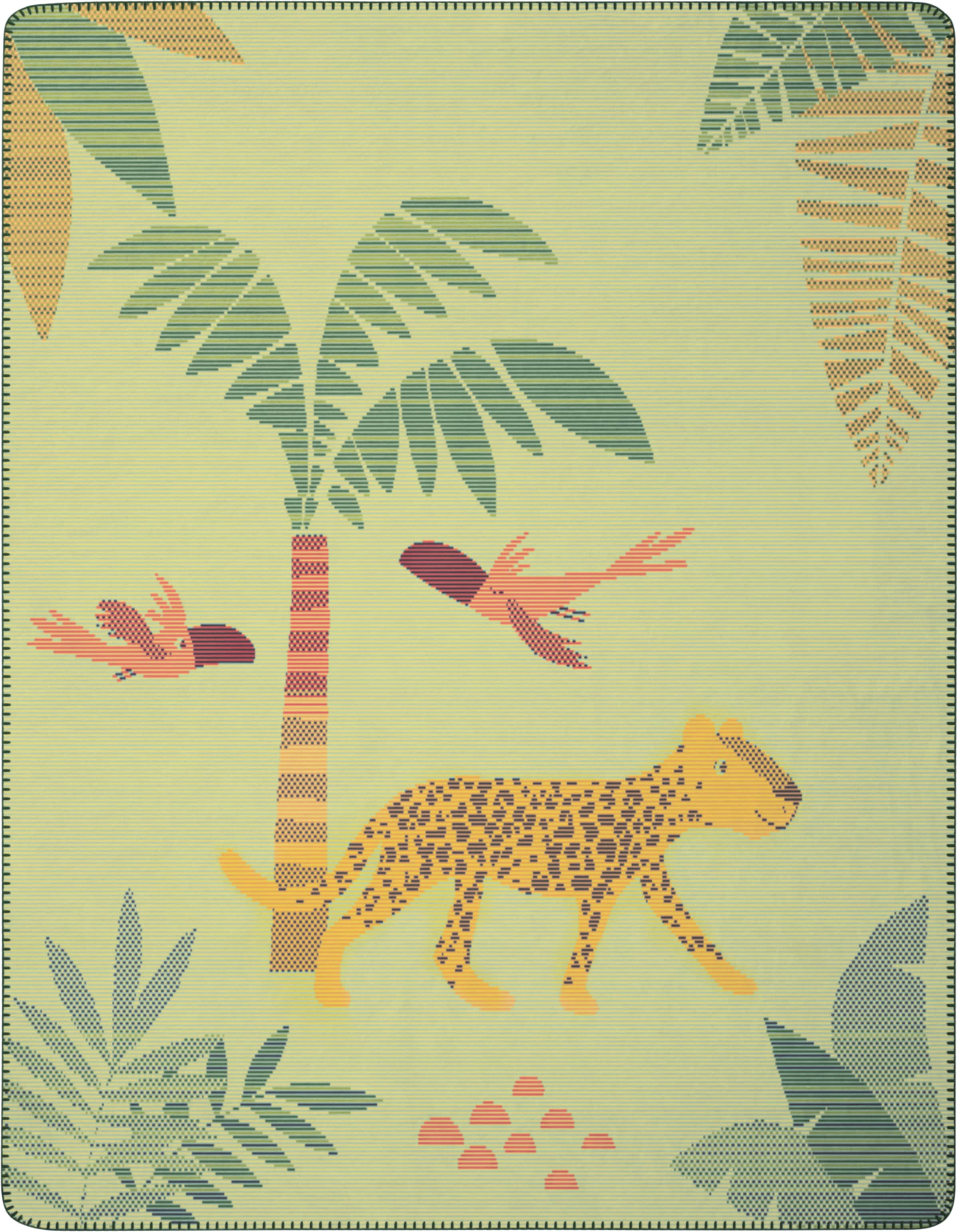 Image of Biederlack Babydecke "Babydecke Wildlife" 75 x 100, mit Zierstich