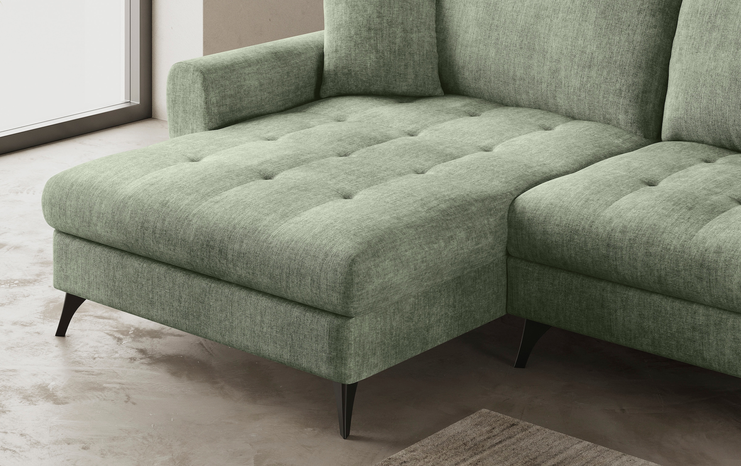 Mr. Couch Ecksofa »Blackburn II L-Form«, Wahlweise mit Kaltschaumpolsterung bis 140 kg belastbar