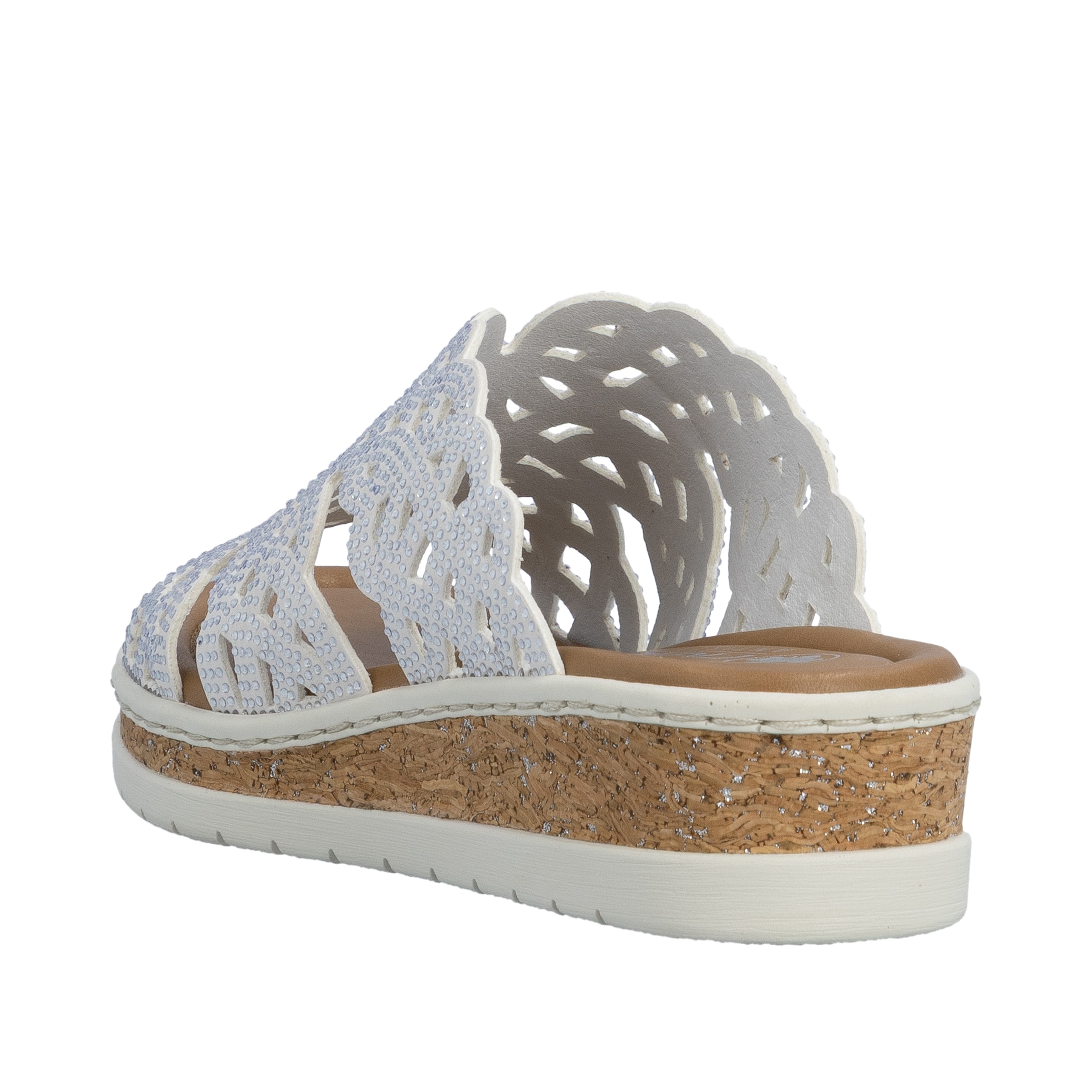 Rieker Pantolette  chaussure d'été, chausson, talon compensé, avec pierres scintillantes