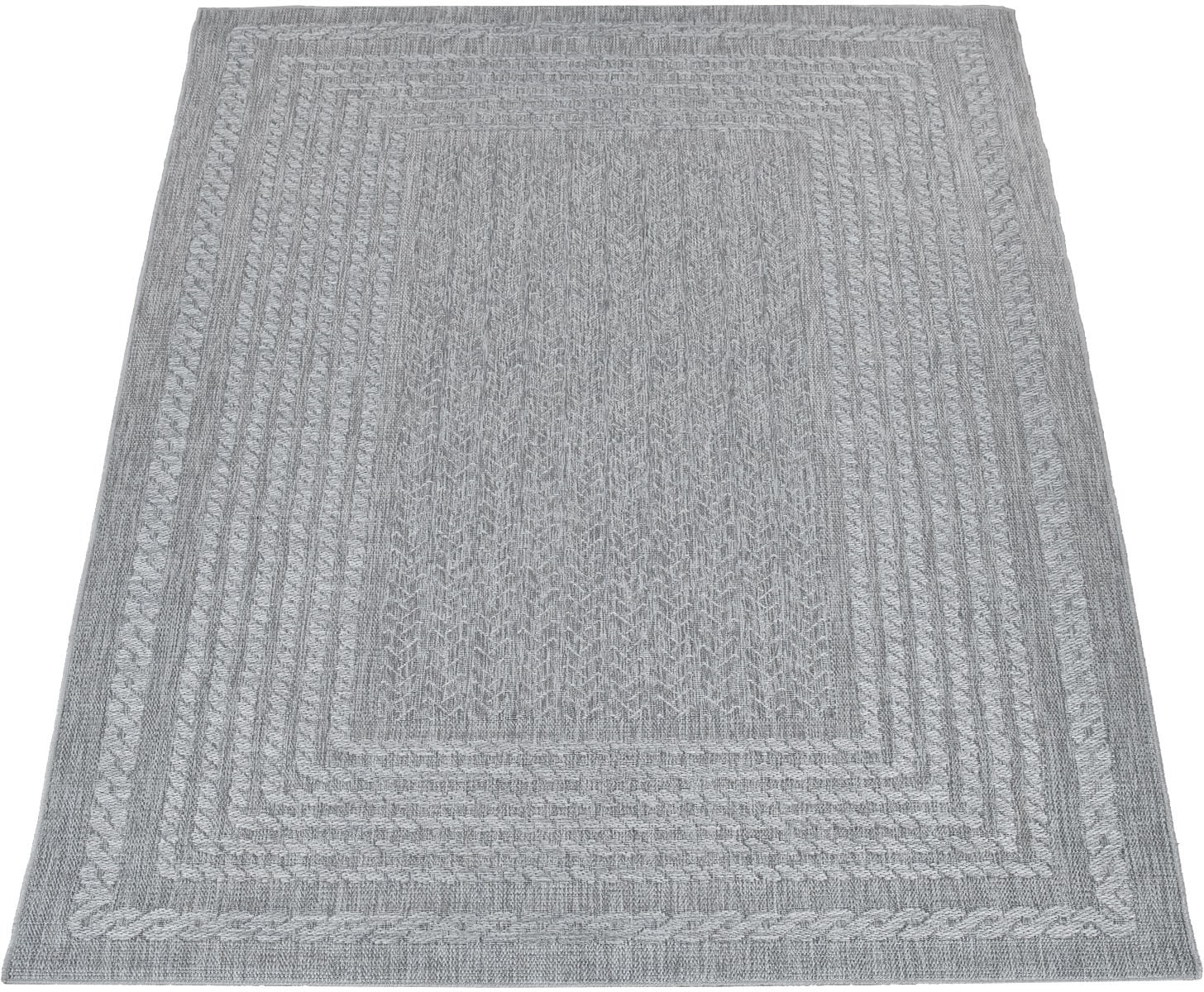 Paco Home Teppich »Liege Sisal Outdoor mit Optik, kaufen Flachgewebe, geeignet melierte rechteckig, Bordüre, 390«