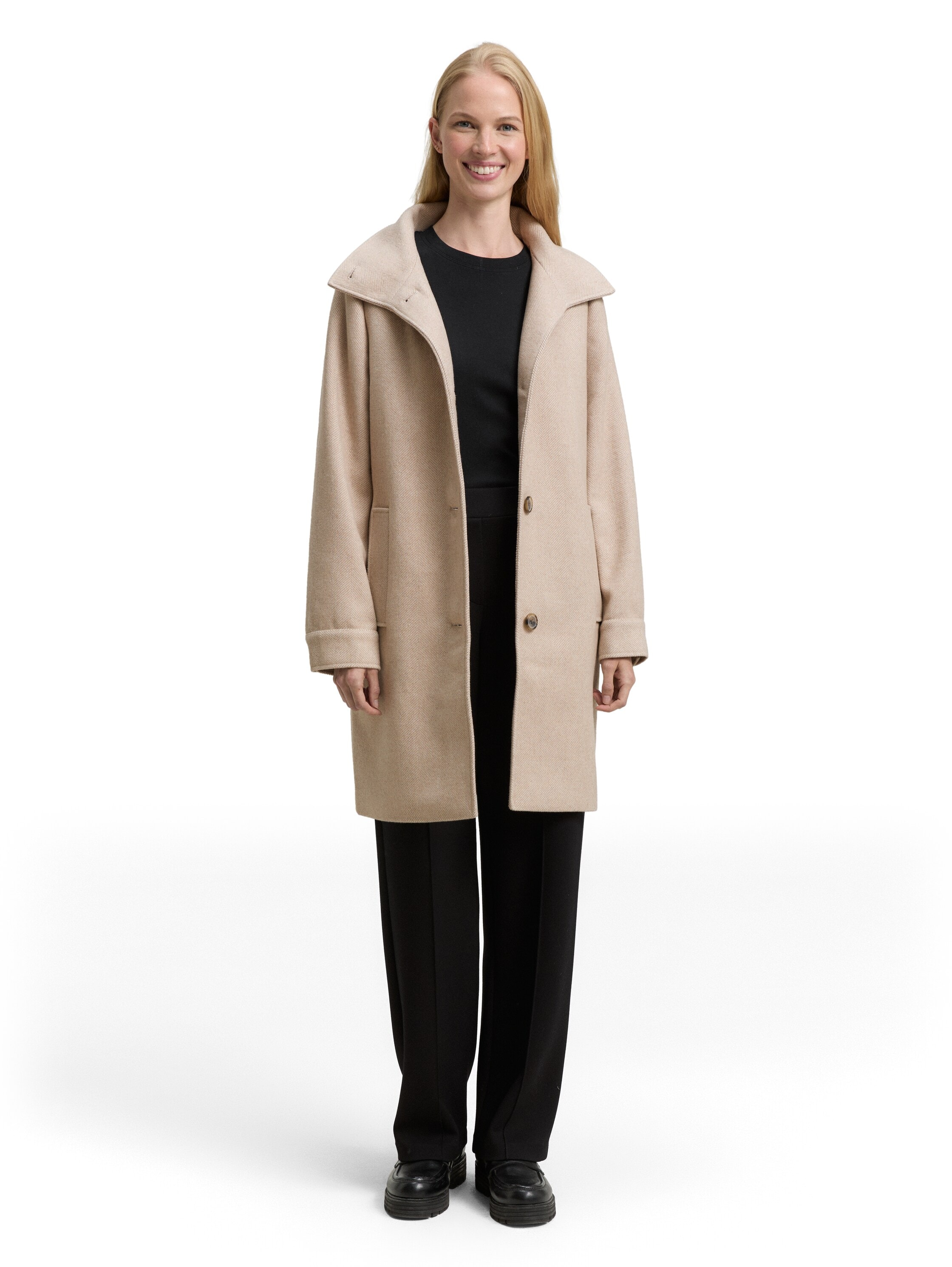 TOM TAILOR Manteau en laine mit Knopfleiste und Stehkragen