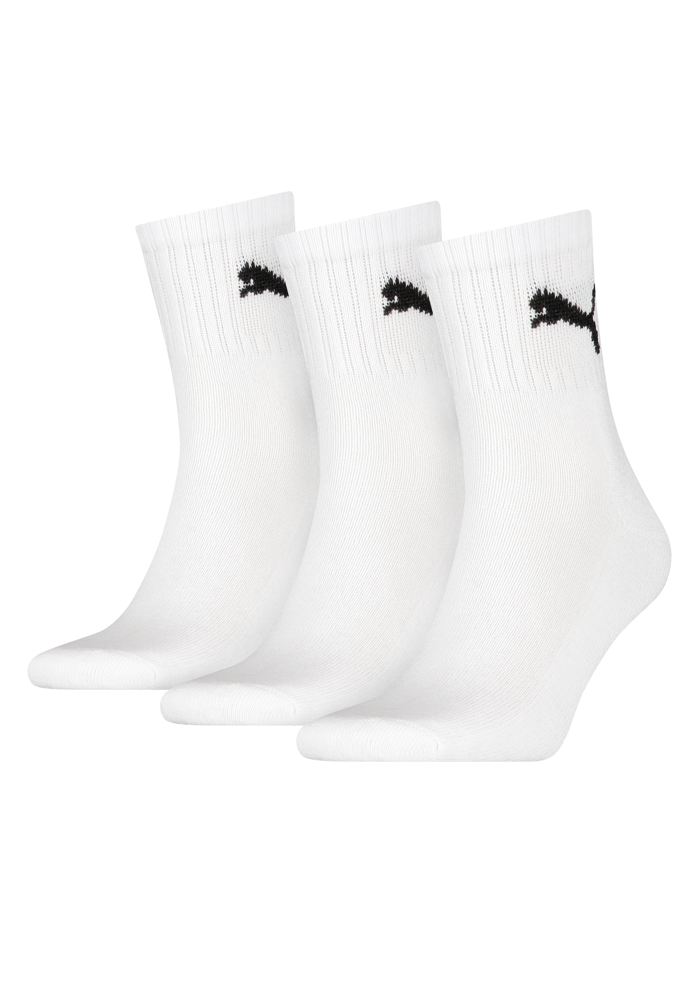 PUMA Sportsocken »short crew«, (3 Paar), mit klassischer Rippe