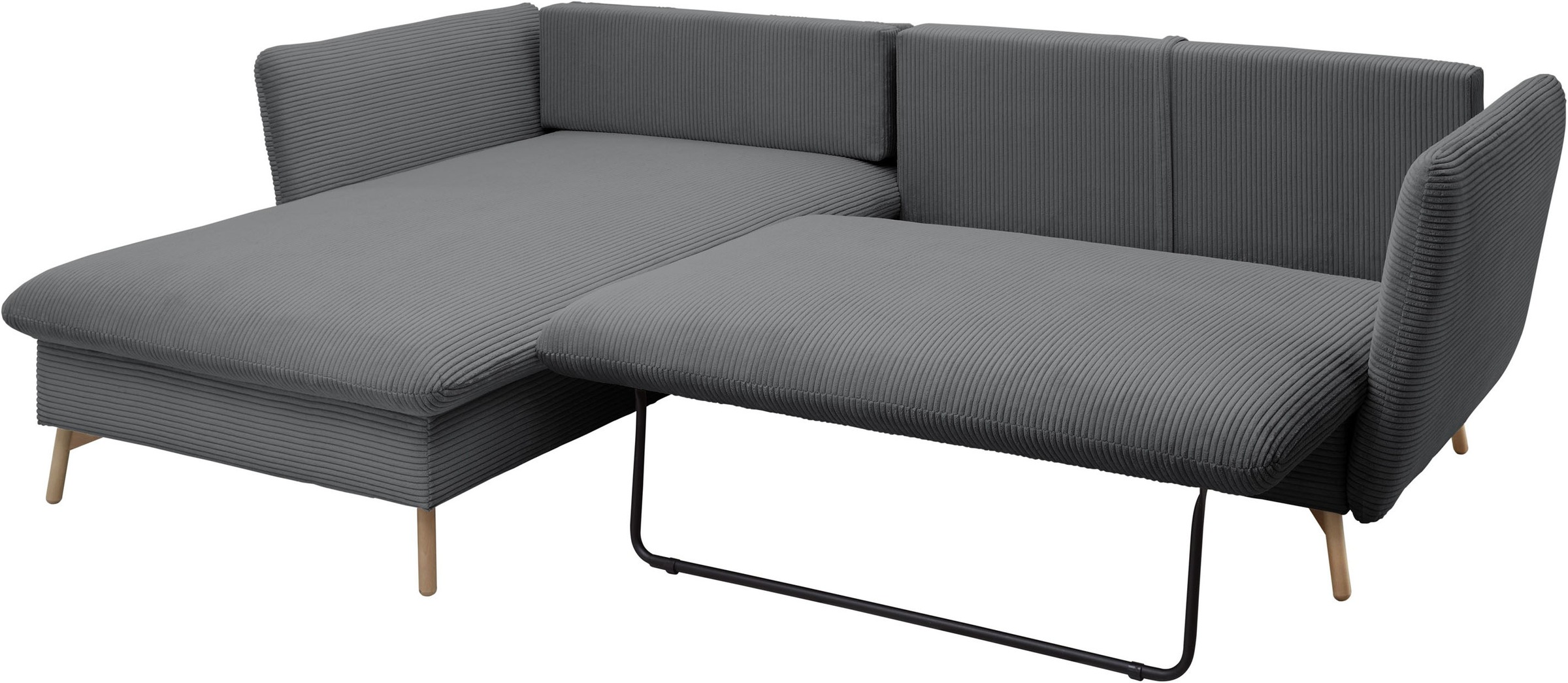 andas Ecksofa »MERLE, 258 cm, L-Form, traumhafter Cord,«, mit Bettfunktion und Bettkasten, Liegefläche 224 x 139