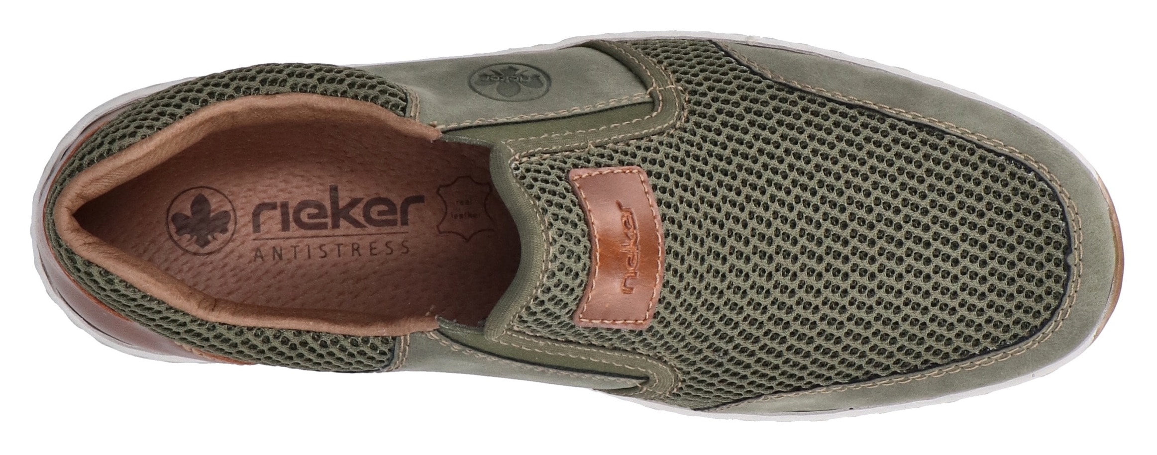 Rieker Slipper  Sommerschuh, Schlupfschuh, Freizeitschuh mit kontrastfarbenen Besätzen