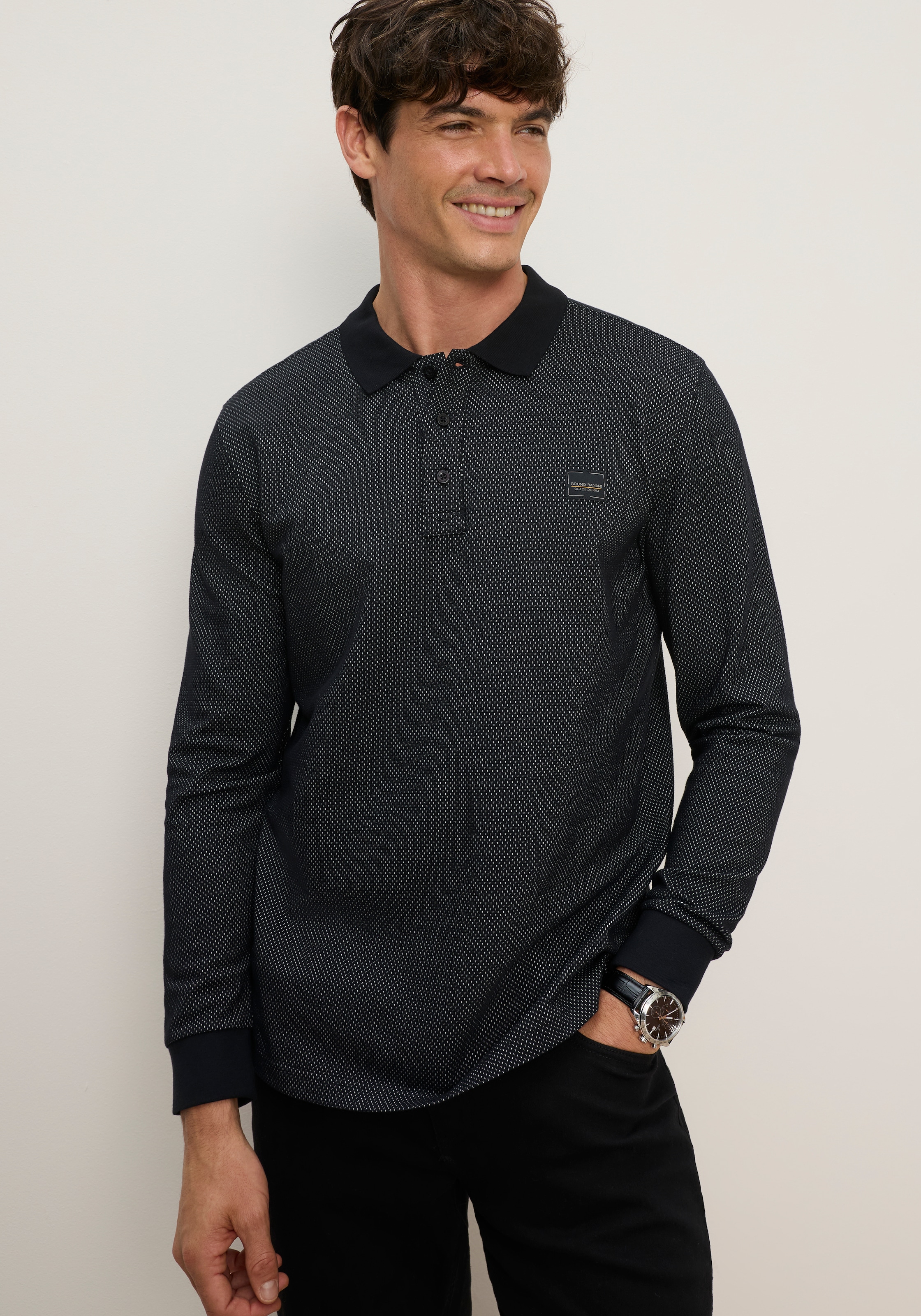 Image of Bruno Banani Poloshirt Markante Melange-Struktur trifft auf zeitlosen Polo-Style