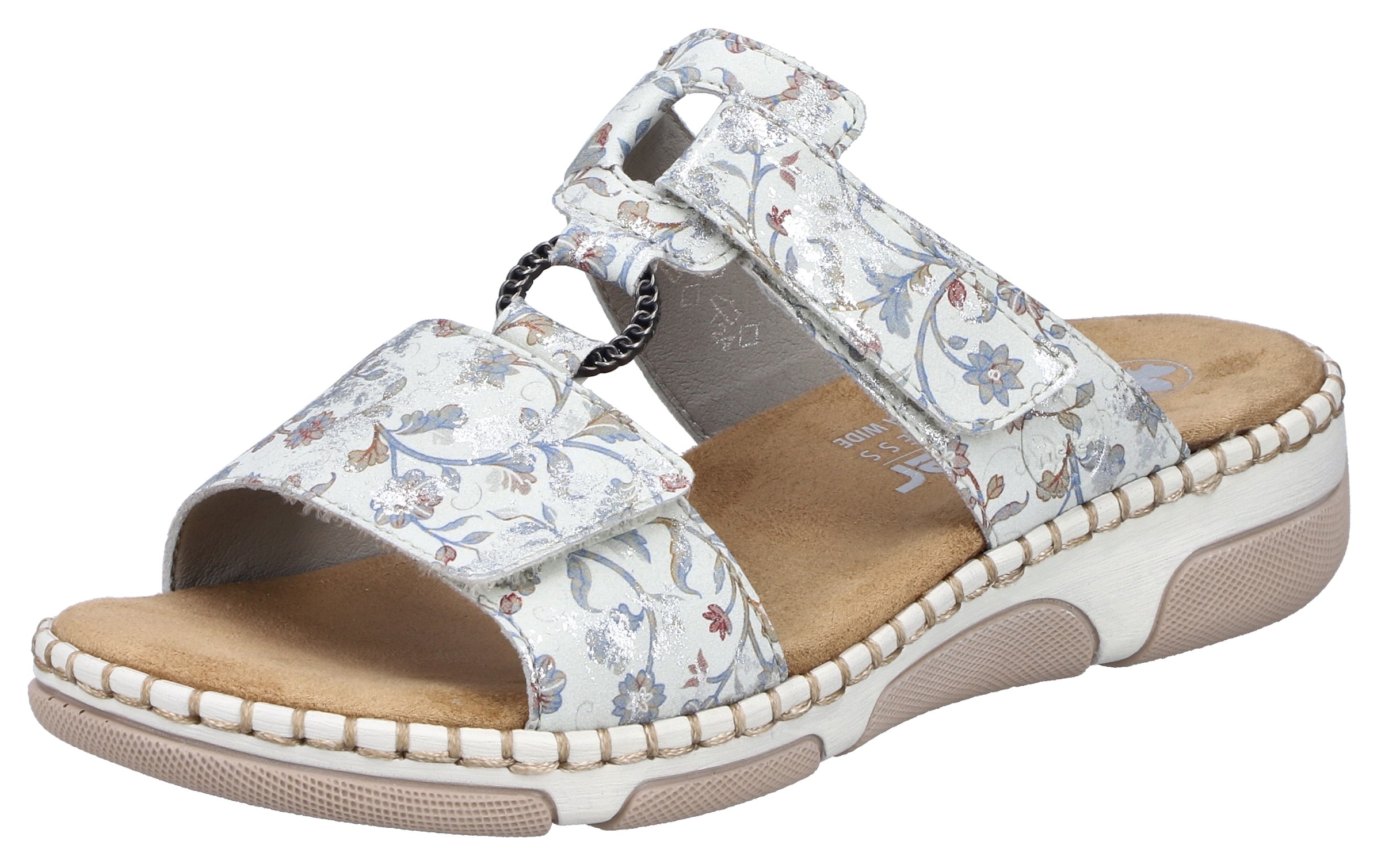 Rieker Pantolette  chaussure d'été, chaussure de vacances, chaussure de plage avec motif floral