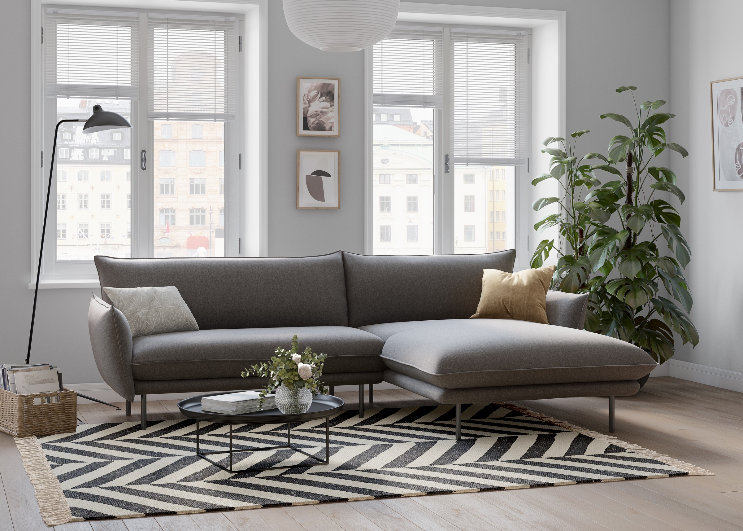 Image of GOODproduct Ecksofa "Stine L-Form" Besonderes Design durch Kissenoptik und Keder, by Morten Georgsen