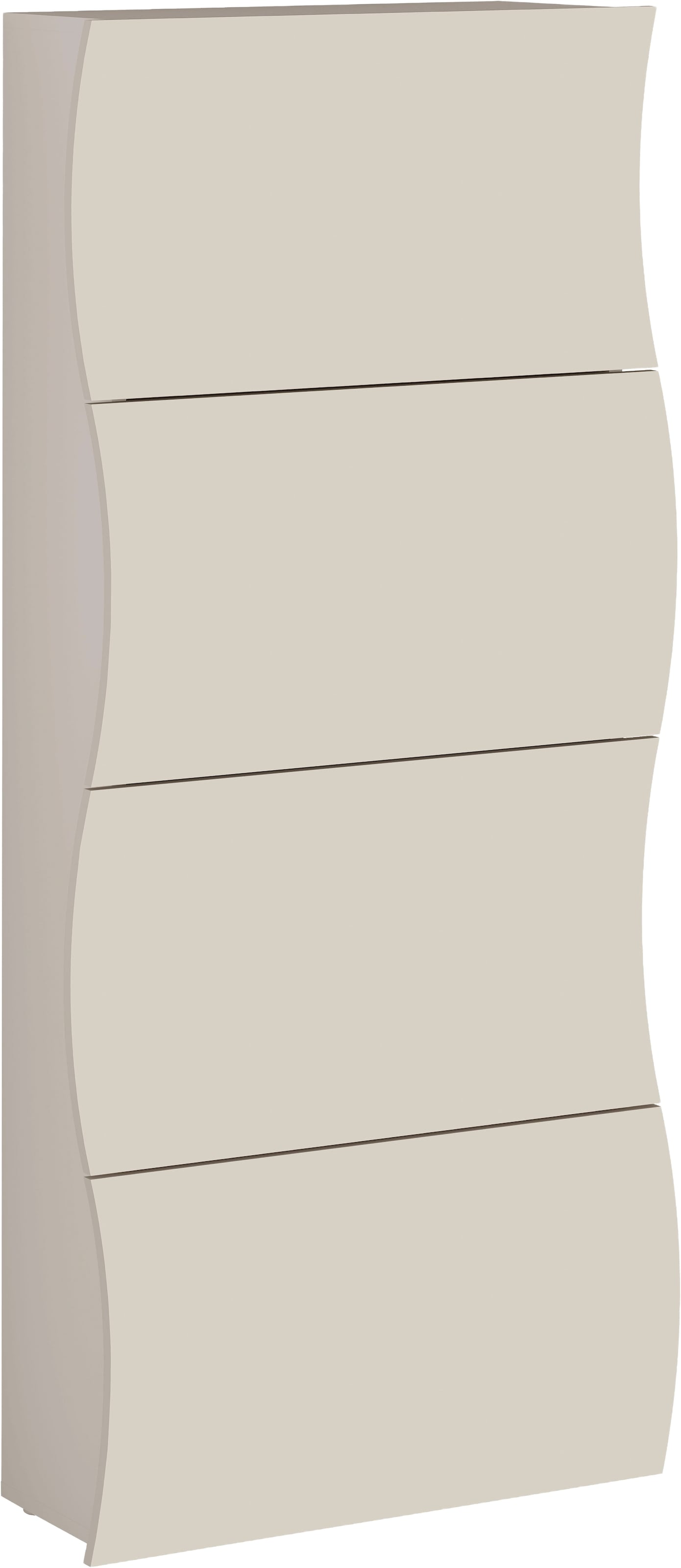Image of Home affaire Schuhschrank "Onda Schuhschrank mit 4 Klappen Schuhkommode, Made in Italy" Schmaler Schuhschrank, Kaschmir matt, mit Platz für ca. 32 Paar Schuhe