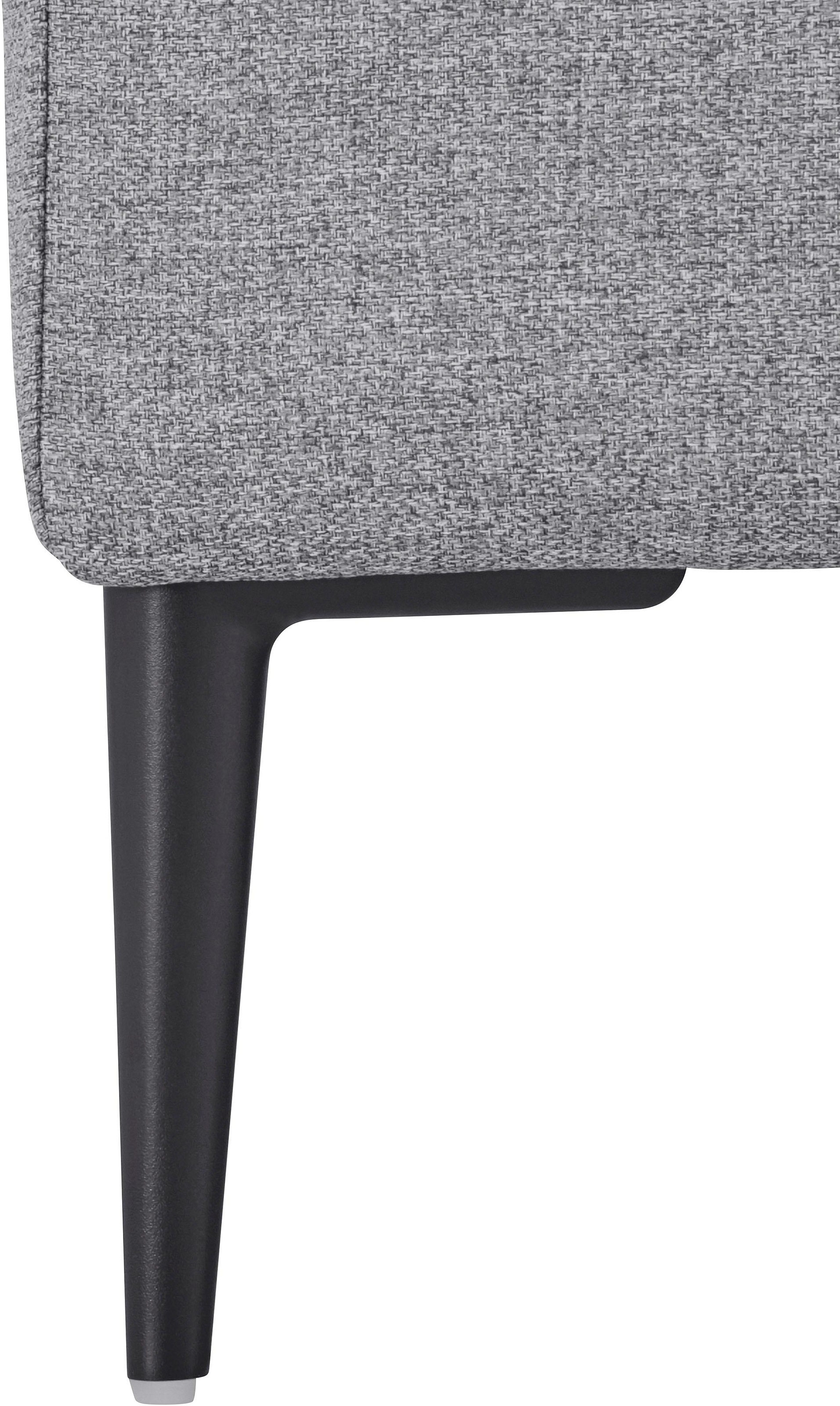 Home affaire Ecksofa »Aurora, L-Form, mit extra breiter Recamiere, 324 x 170 cm (BxT)« Designsofa mit tollem Sitzkomfort, extra hohe Metallfüsse schwarz