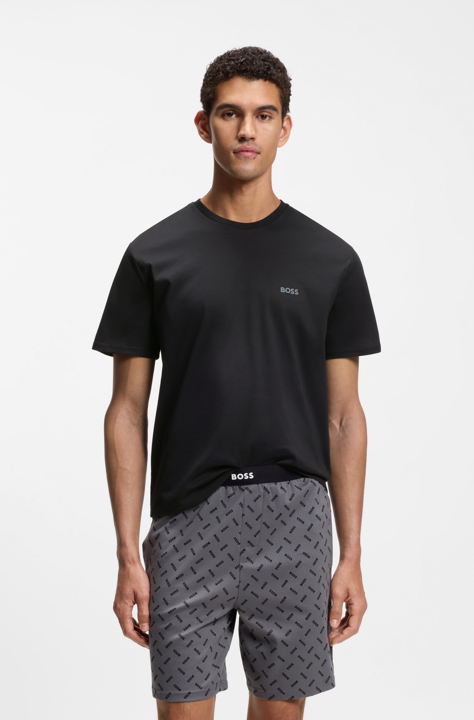Image of BOSS Shorty "Relax" Set, 2 tlg. mit Logo Details, regular fit, mit elastischem Bund
