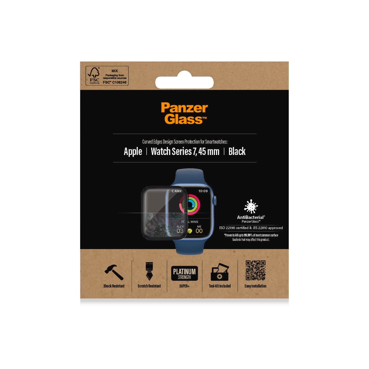 PanzerGlass Verre de protection d'écran »Screen Protector Glass« für Apple Watch Series 7/8 45mm
