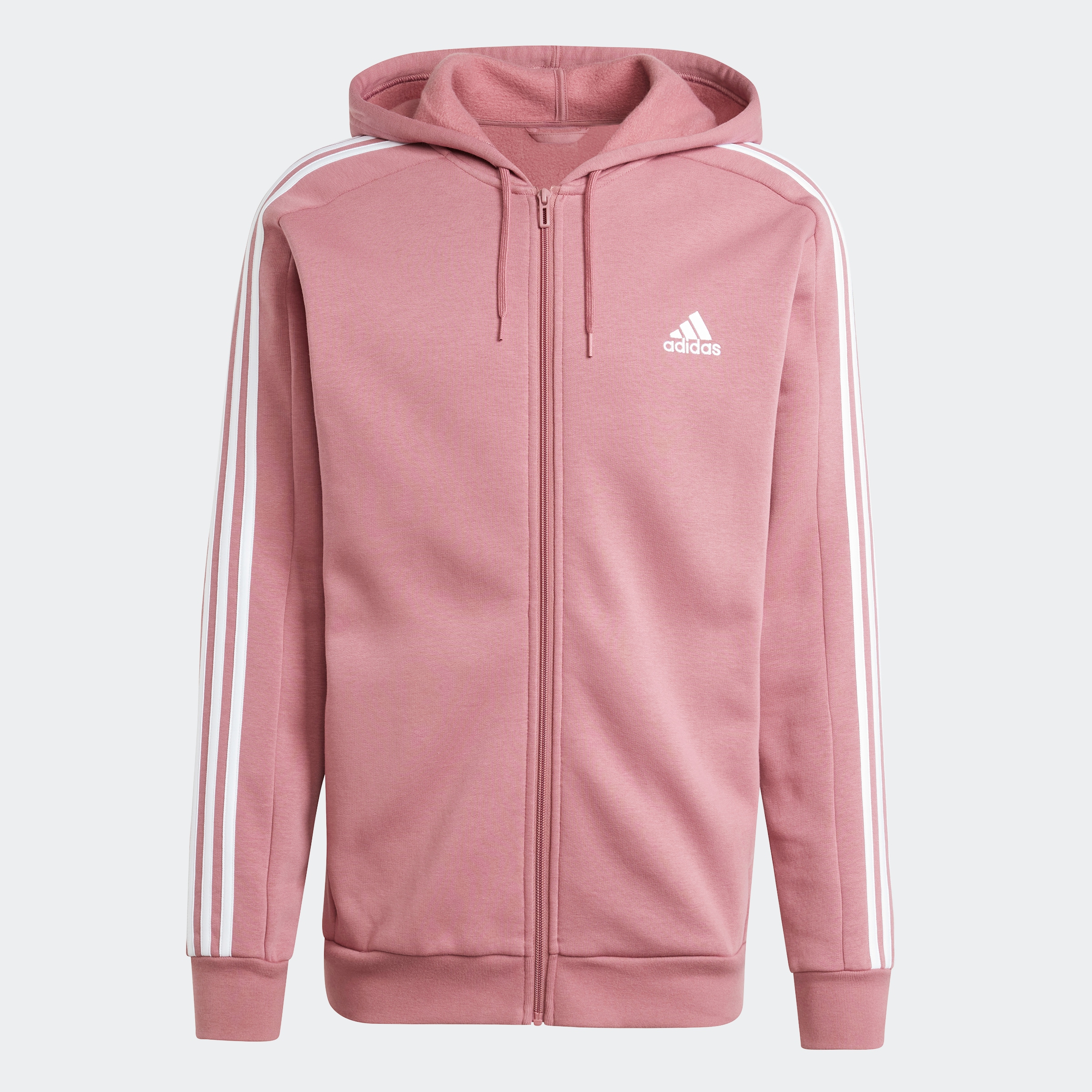 adidas Sportswear Kapuzensweatjacke »ESSENTIALS 3STREIFEN KAPUZENJACKE«, angenehmes Material aus Baumwollmix