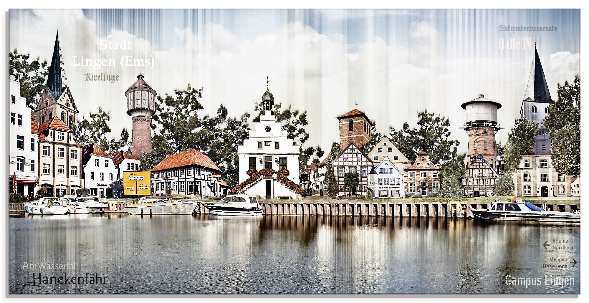 Image of Artland Glasbild »Lingen Ems Skyline Collage«, Deutschland, (1 St.) bei Ackermann Versand Schweiz