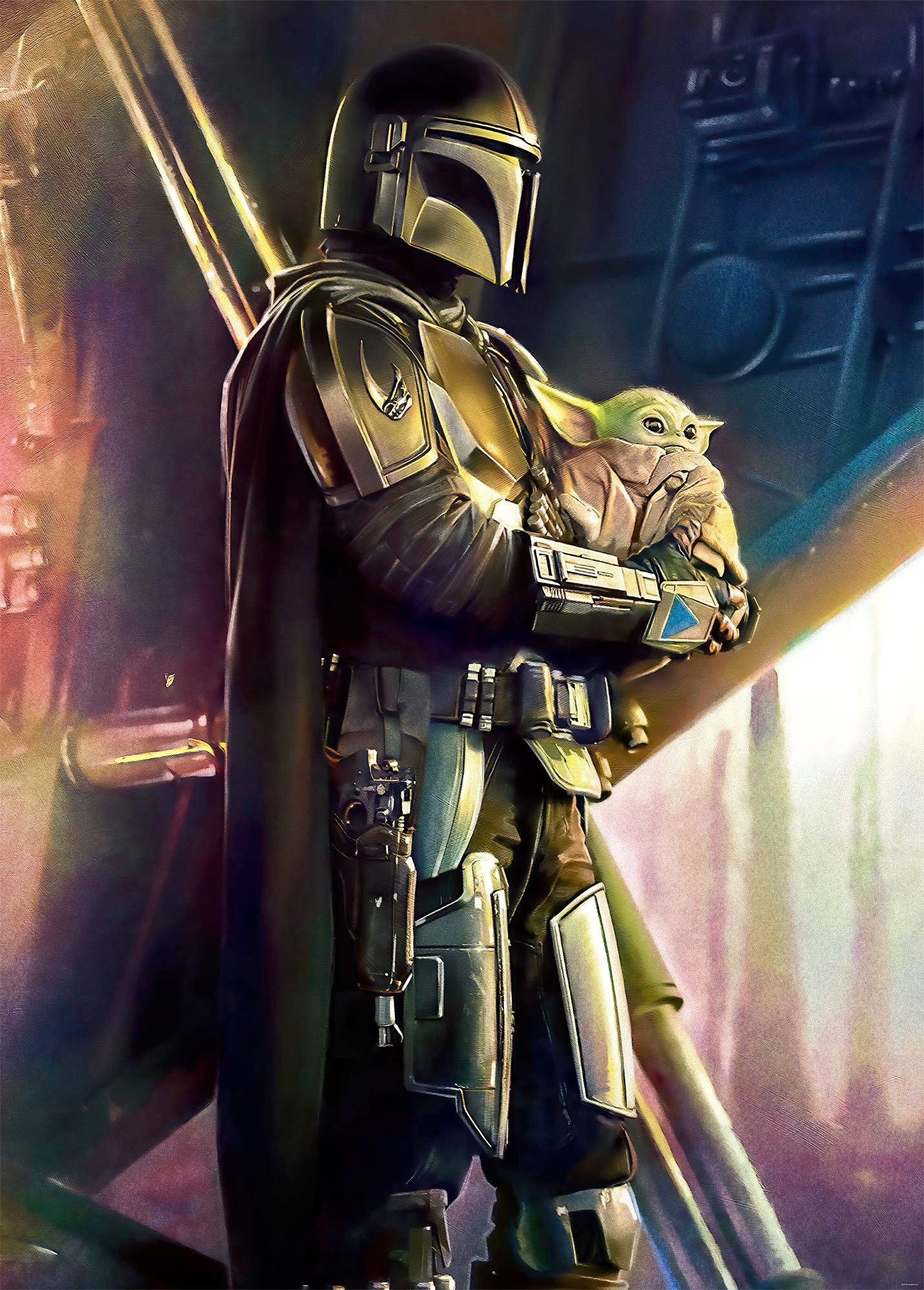 Image of Komar Vliestapete "Digitaldruck Vlies - Mandalorian Savior - Grösse 200 x 280 cm" bedruckt glatt Kinderzimmer