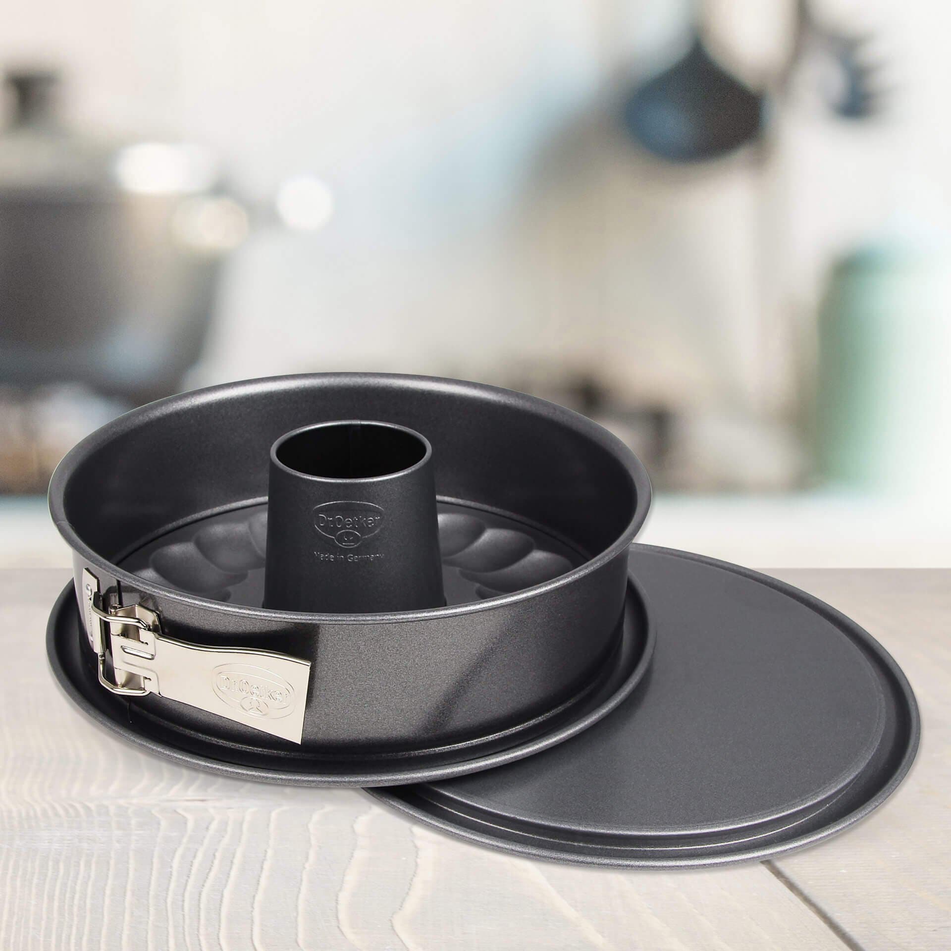 Dr. Oetker Küchenhelfer Springform »Back-Harmonie, mit Flach- und Rohrboden, perfekt für Kuchen und Torten« Auslaufschutz, mit verstärkter Antihaft-Beschichtung, Made in Germany
