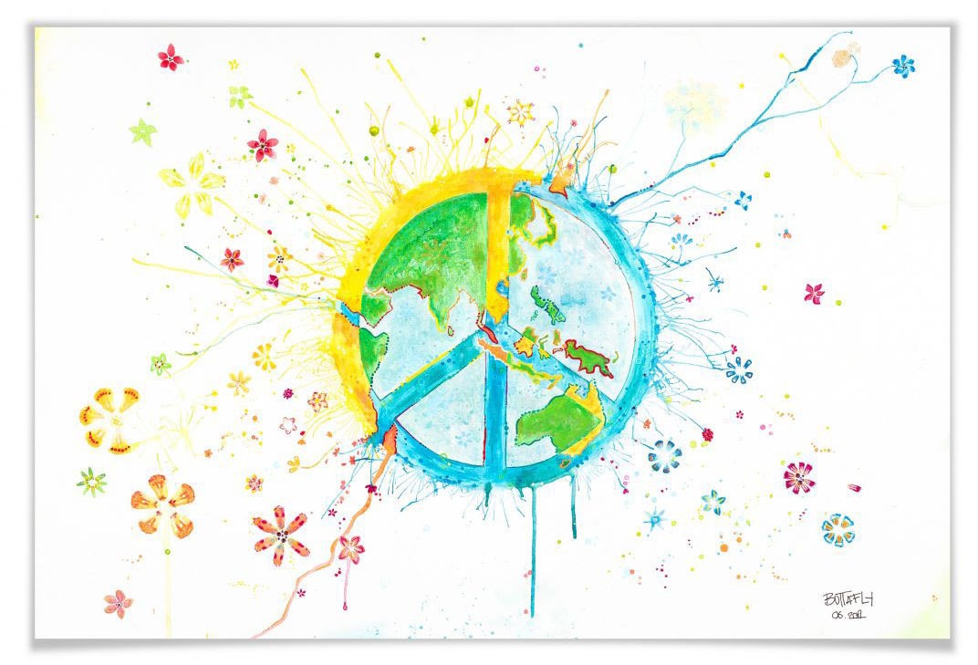 Image of Wall-Art Poster »Peace«, Peace-Zeichen, (1 St.), Poster, Wandbild, Bild, Wandposter bei Ackermann Versand Schweiz