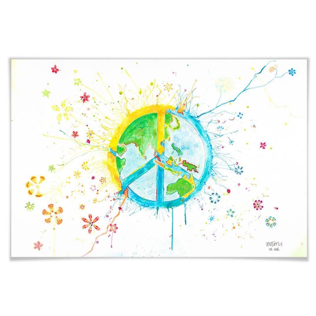 Wall-Art Poster »Peace«, Peace-Zeichen, (1 St.), Poster, Wandbild, Bild,  Wandposter kaufen
