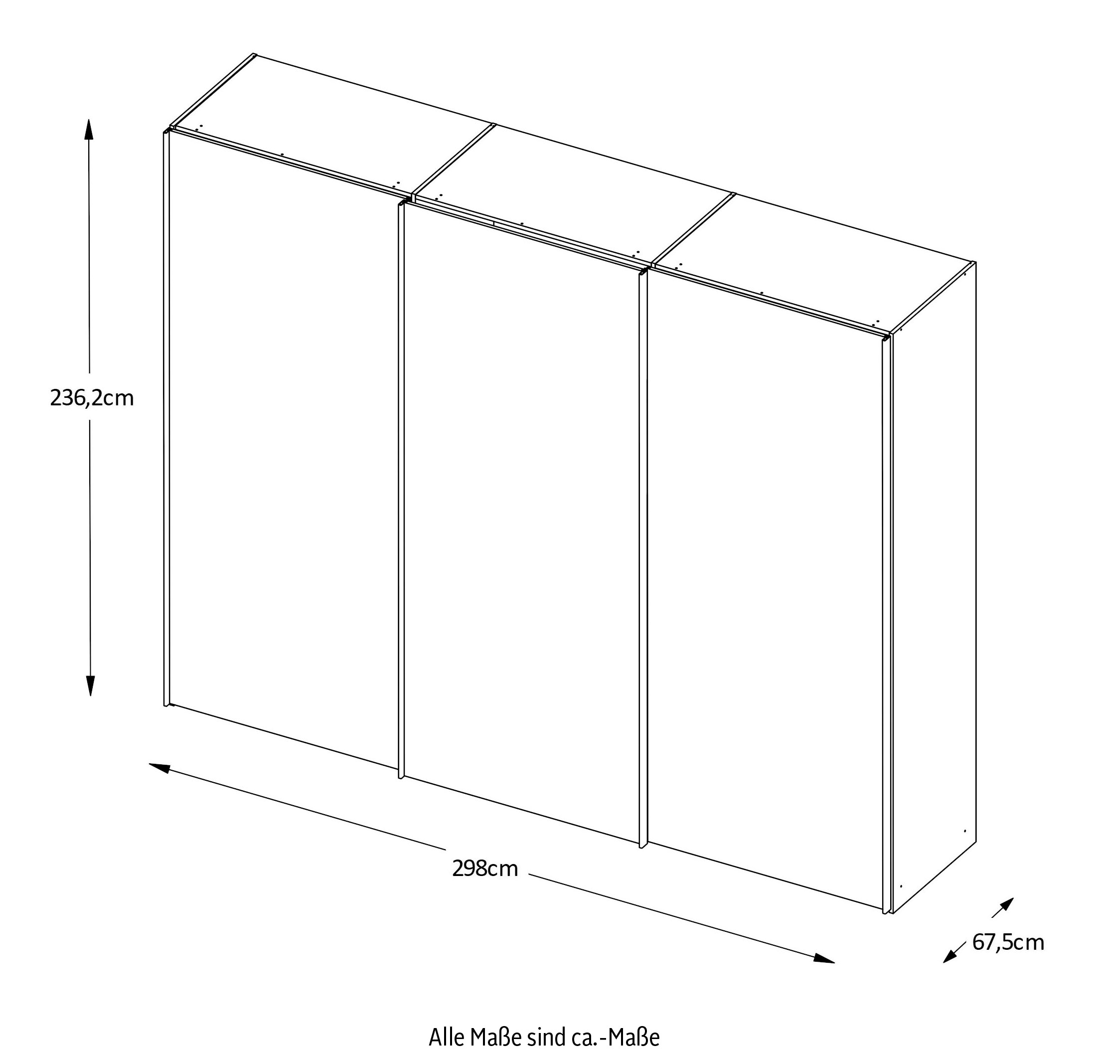 STAUD Armoire à portes coulissantes »Sinfonie Plus, edles Design in hochwertiger Qualität, Made in Germany« Mit Spiegeltür und vier verschiedenen Ausstattungsvarianten