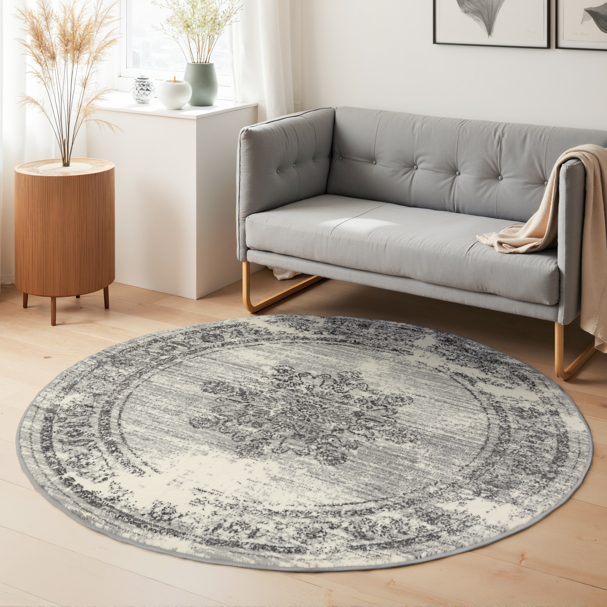 Image of HANSE Home Teppich "Lydia" rund 9 mm Höhe Wohnzimmer, Schlafzimmer, Flur, Kurzflor, orientalisch, Vintage, weich