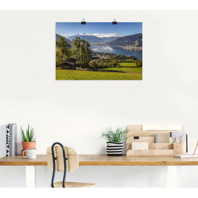 Artland Wandbild »Blick auf den Zeller See«, Berge & Alpenbilder, (1 St.),  als Alubild, Leinwandbild, Wandaufkleber oder Poster in versch. Grössen  kaufen