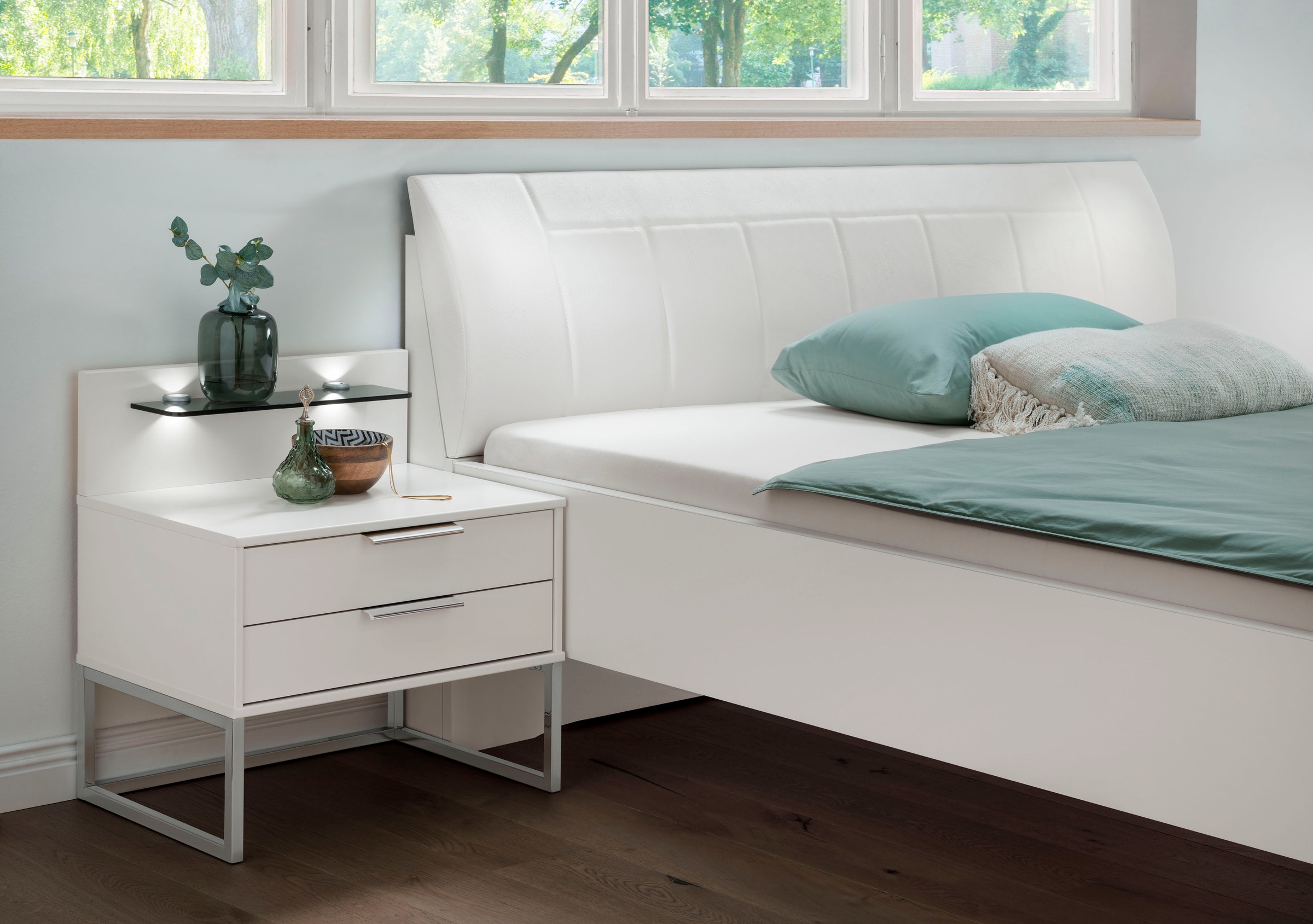 WIEMANN Futonbett »Monaco, Bettgestell, Bettrahmen, komfortables Polsterkopfteil«, (4-fache Liegehöhenverstellung, MADE IN GERMANY), Polsterkopfteil aus Kunstleder, verschiedene Grössen, in Komforthöhe