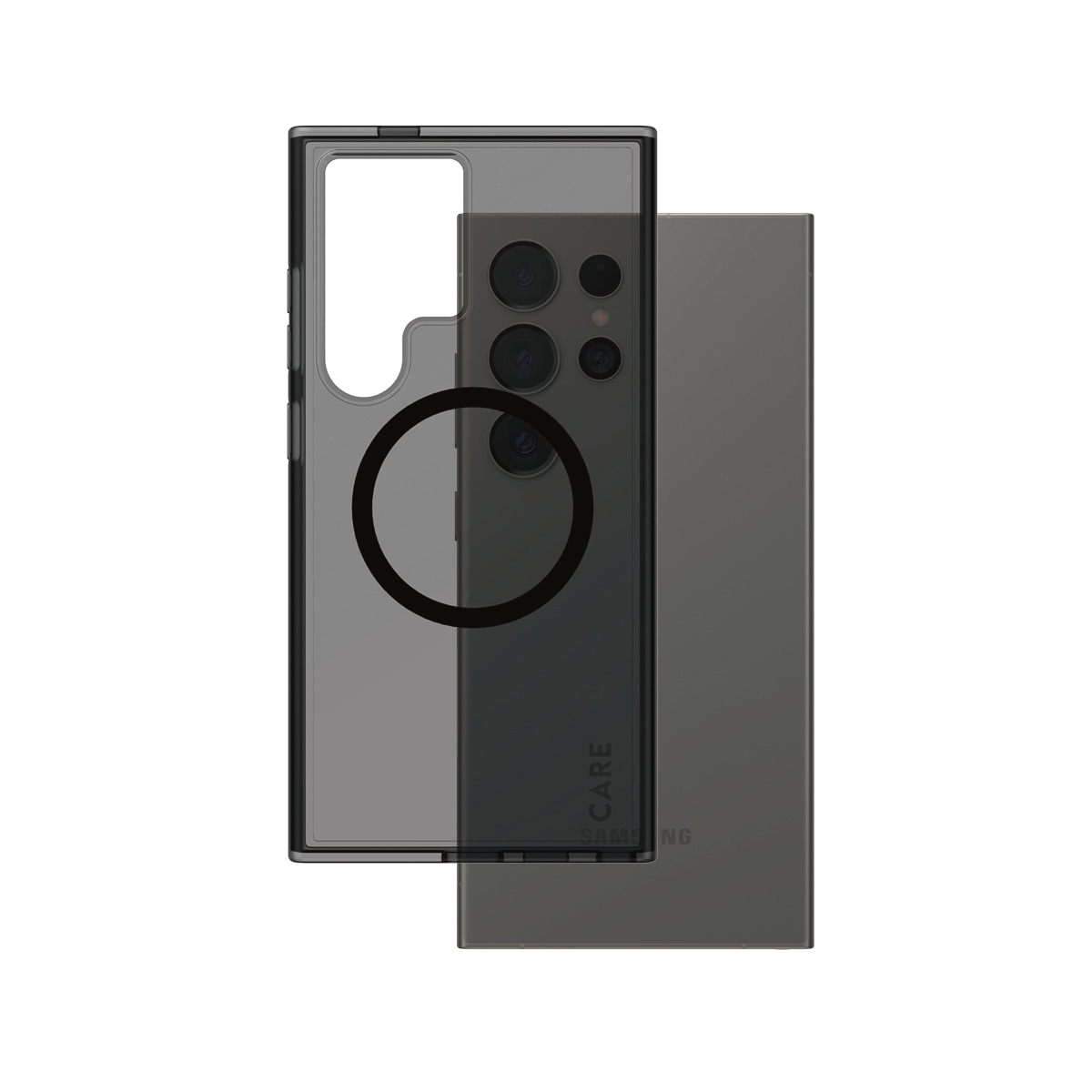 CARE by PanzerGlass Handyhülle »Magnetic Compatible Smokey Case für Samsung Galaxy S24 Ultra«, Backcover, Schutzhülle, Handyschutzhülle, Case, Schutzcase, stossfest