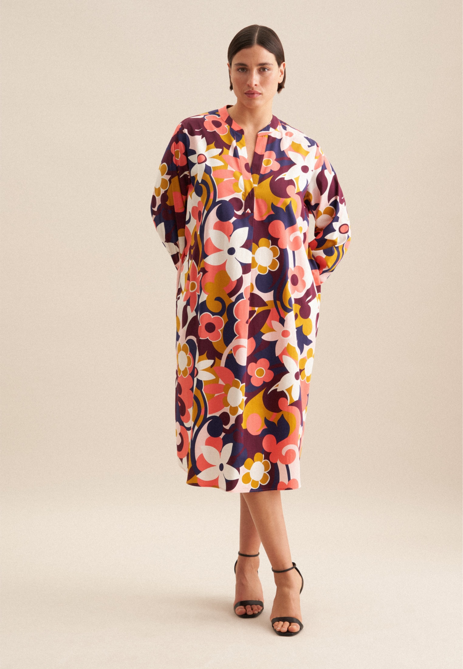 seidensticker Robe d'été »Schwarze Rose« 1/1 Kragen Floral