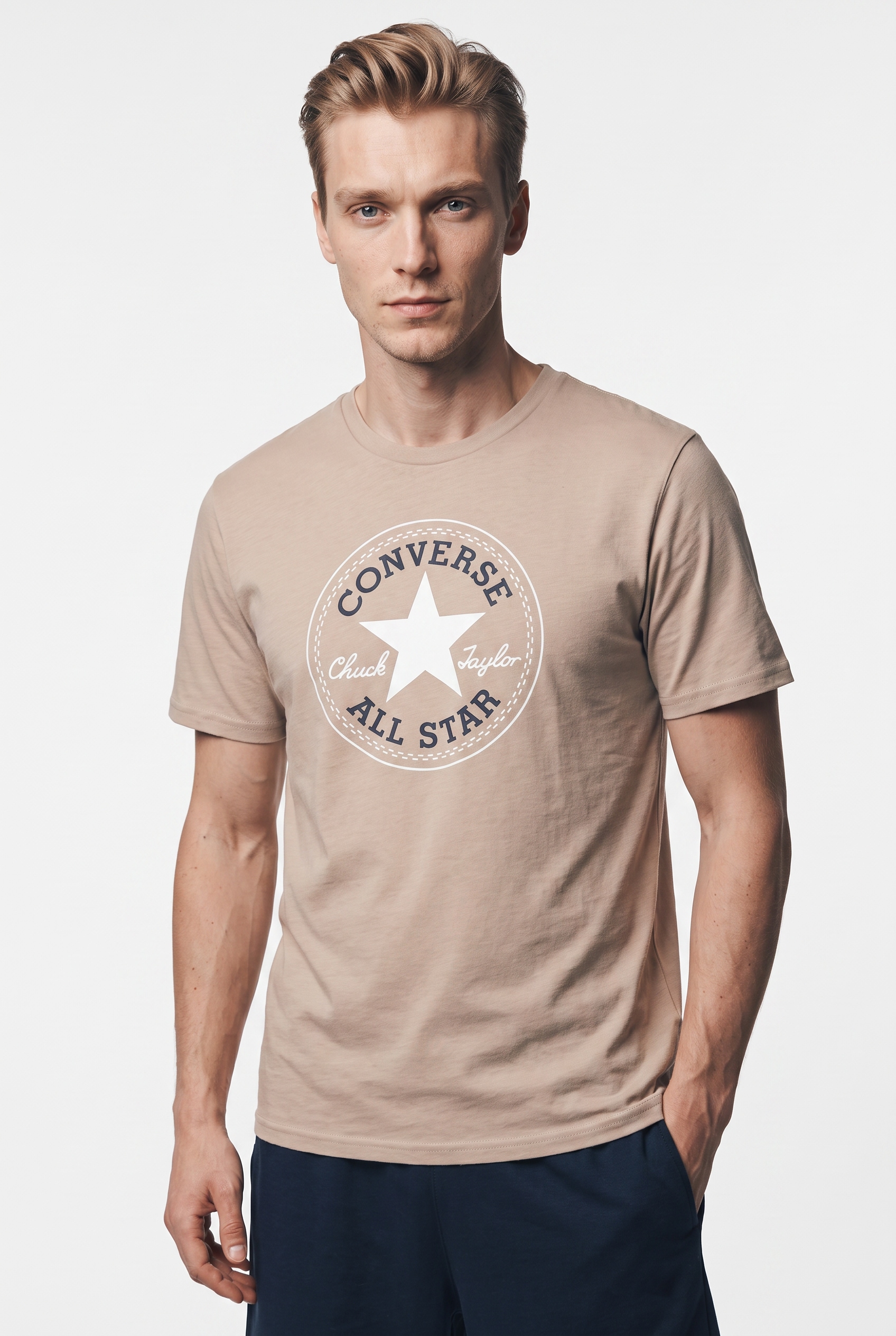 Image of Converse T-Shirt "CHUCK LOGO TEE" mit Rundhalsausschnitt, aus Baumwolle, normale Länge