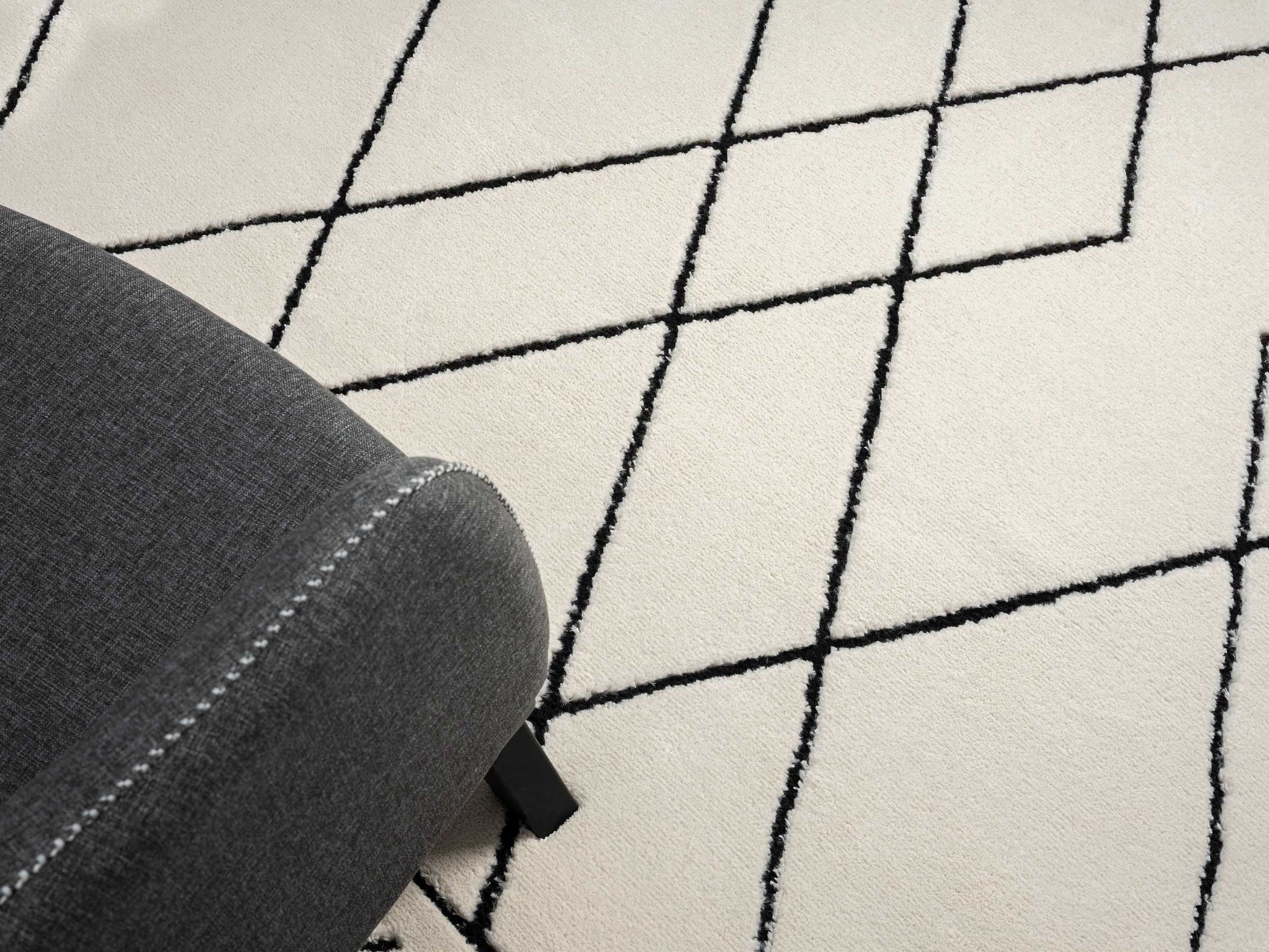 Myflair Möbel & Accessoires Hochflor-Teppich »Moroccan Design Lagerräumung«, rechteckig, 24 mm Höhe, modern, marokkanisches Design, Rauten Muster, weich durch Hochflor