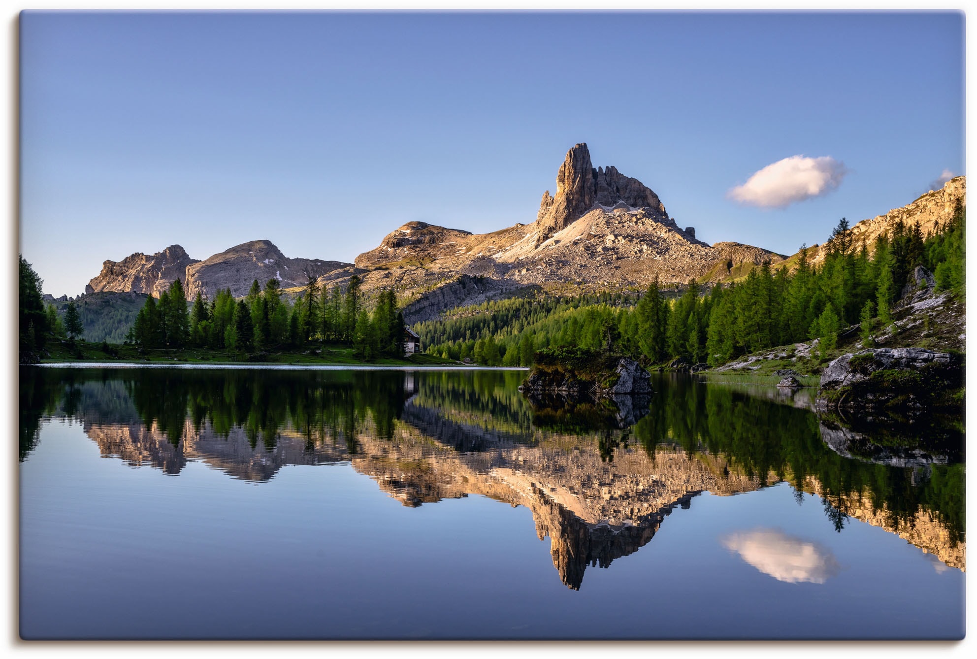 Image of Artland Leinwandbild "Lago Di Federa in den Dolomiten" Gewässer 1 Stk. tlg. auf Holzrahmen gespannt