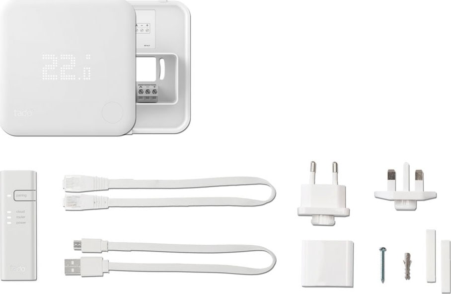 Tado Heizkörperthermostat »Starter Kit - Smartes Thermostat V3+ (Verkabelt) für Heizthermen«