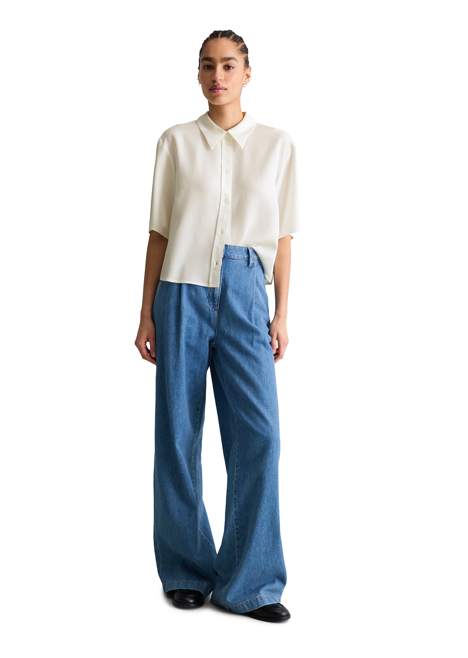 Marc O'Polo DENIM Kurzarmbluse Croped, relaxed fit