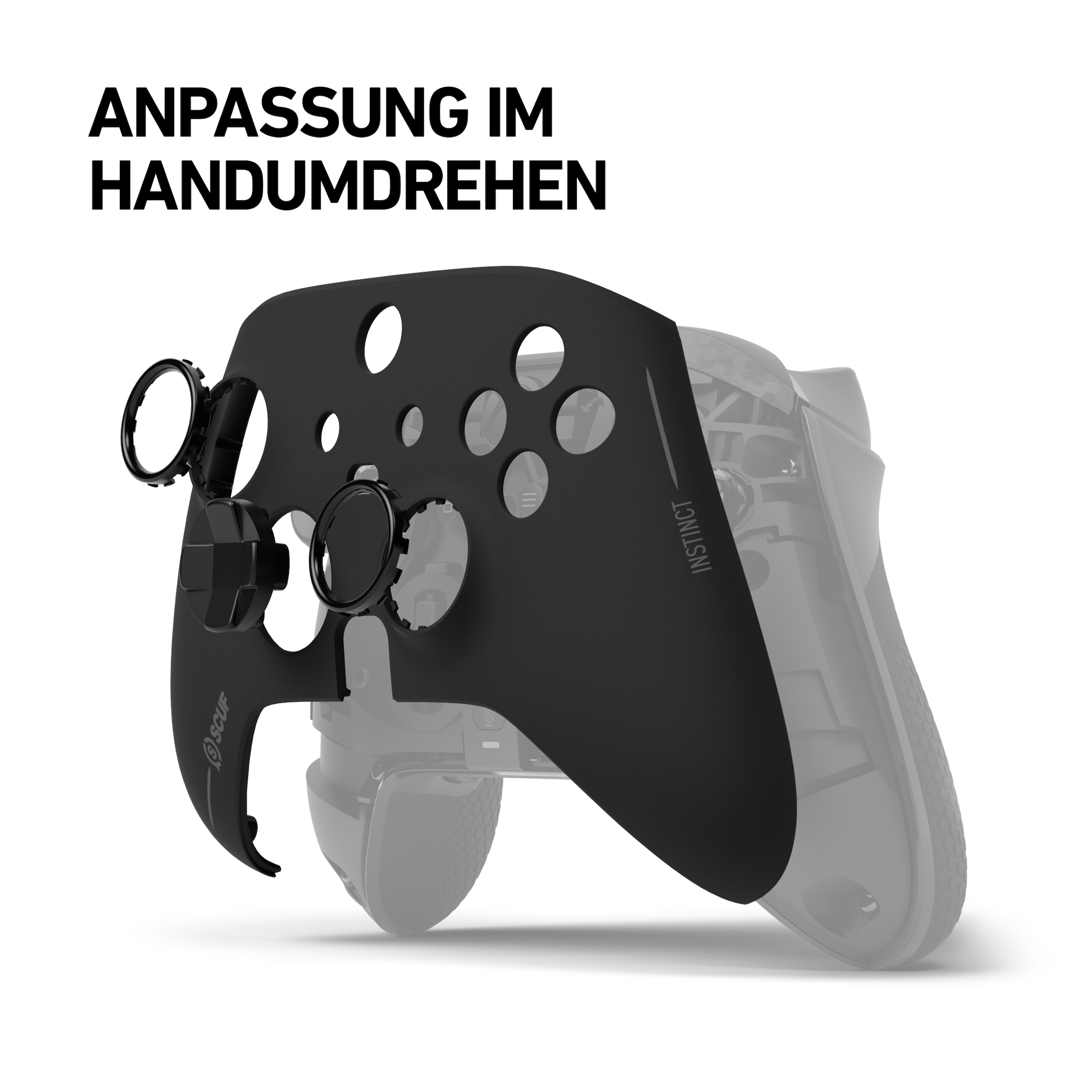 SCUF Gaming Zubehor für Xbox Contoller »Instinct Faceplate Kit - Black FP,Black Ring, Black Hybrid D-Pad«