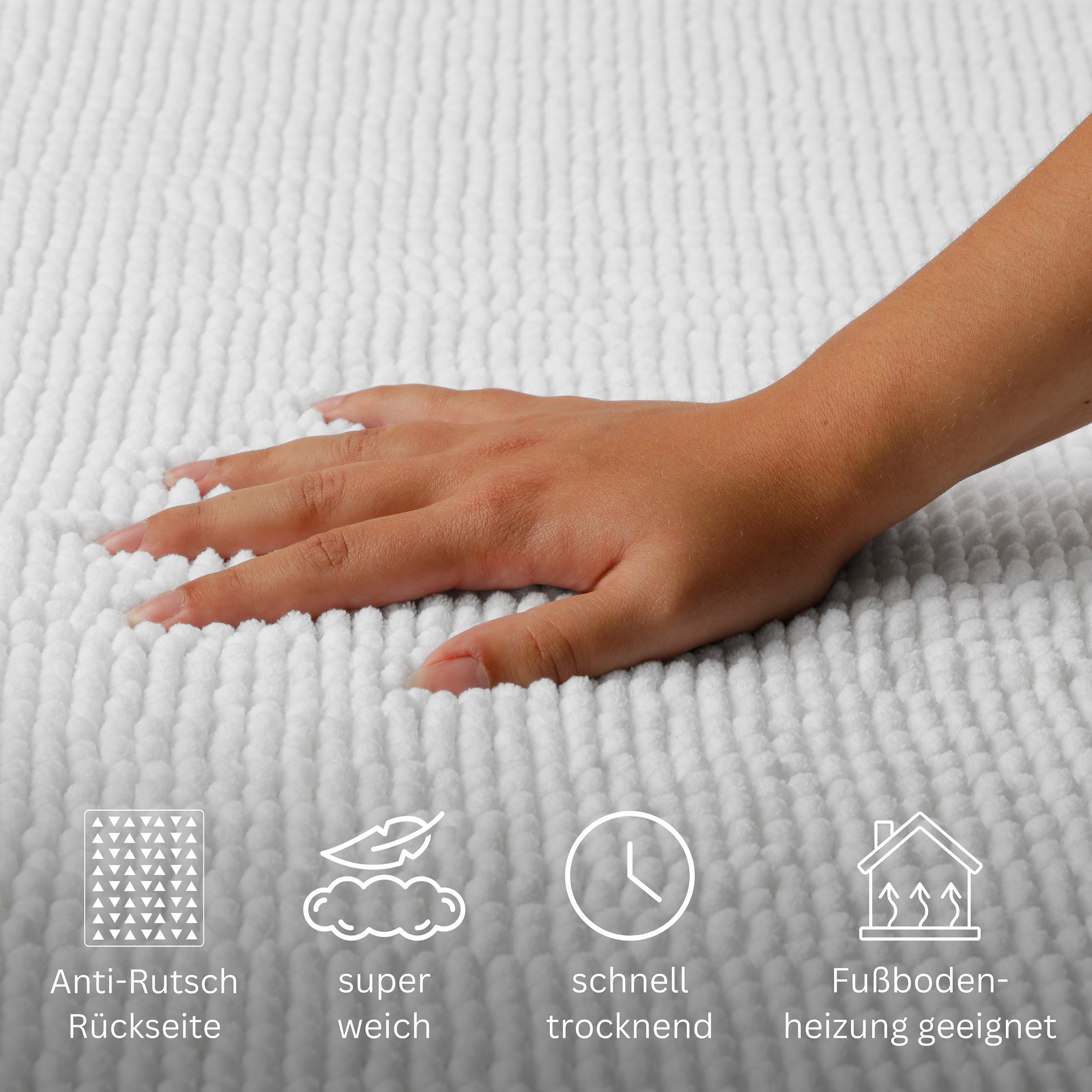 GOODproduct Tapis de bain »Kaelan , weicher Chenille« Höhe 14 mm Badvorleger, Badteppich weiches Chenille, pastellfarben, Badezimmer