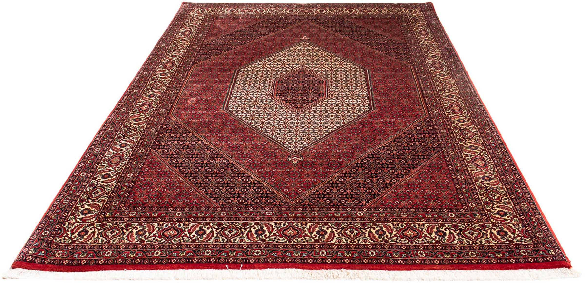 Image of morgenland Orientteppich »Perser - Bidjar - 248 x 171 cm - dunkelrot«, rechteckig, 15 mm Höhe, Wohnzimmer, Handgeknüpft, Einzelstück mit Zertifikat bei Ackermann Versand Schweiz