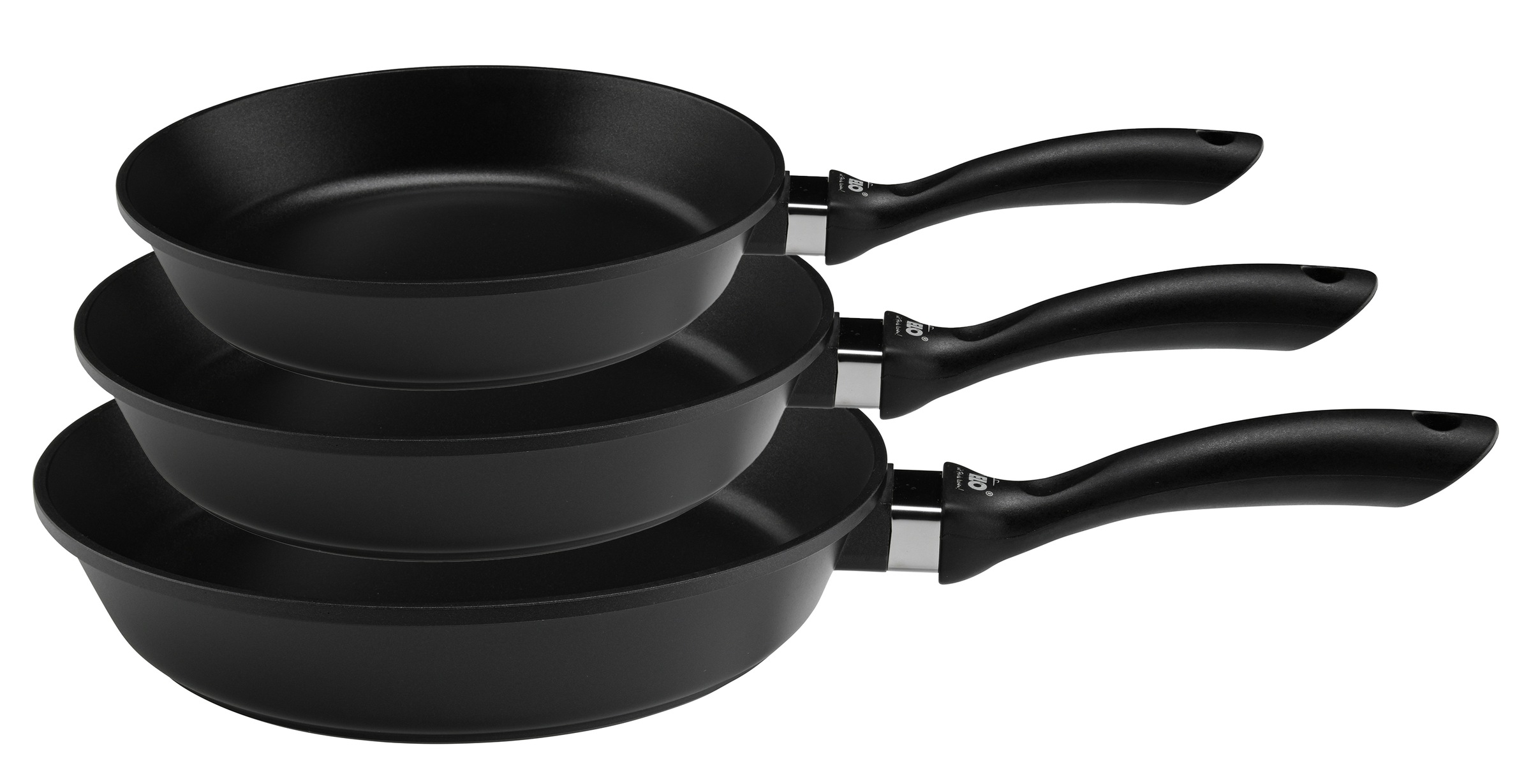Elo Pfannen-Set "Alucast" Aluminiumguss Set, je 1 Pfanne Ø 20/24/28 cm, H: 4,5/5/6 cm, 3 Stk. tlg. Induktion