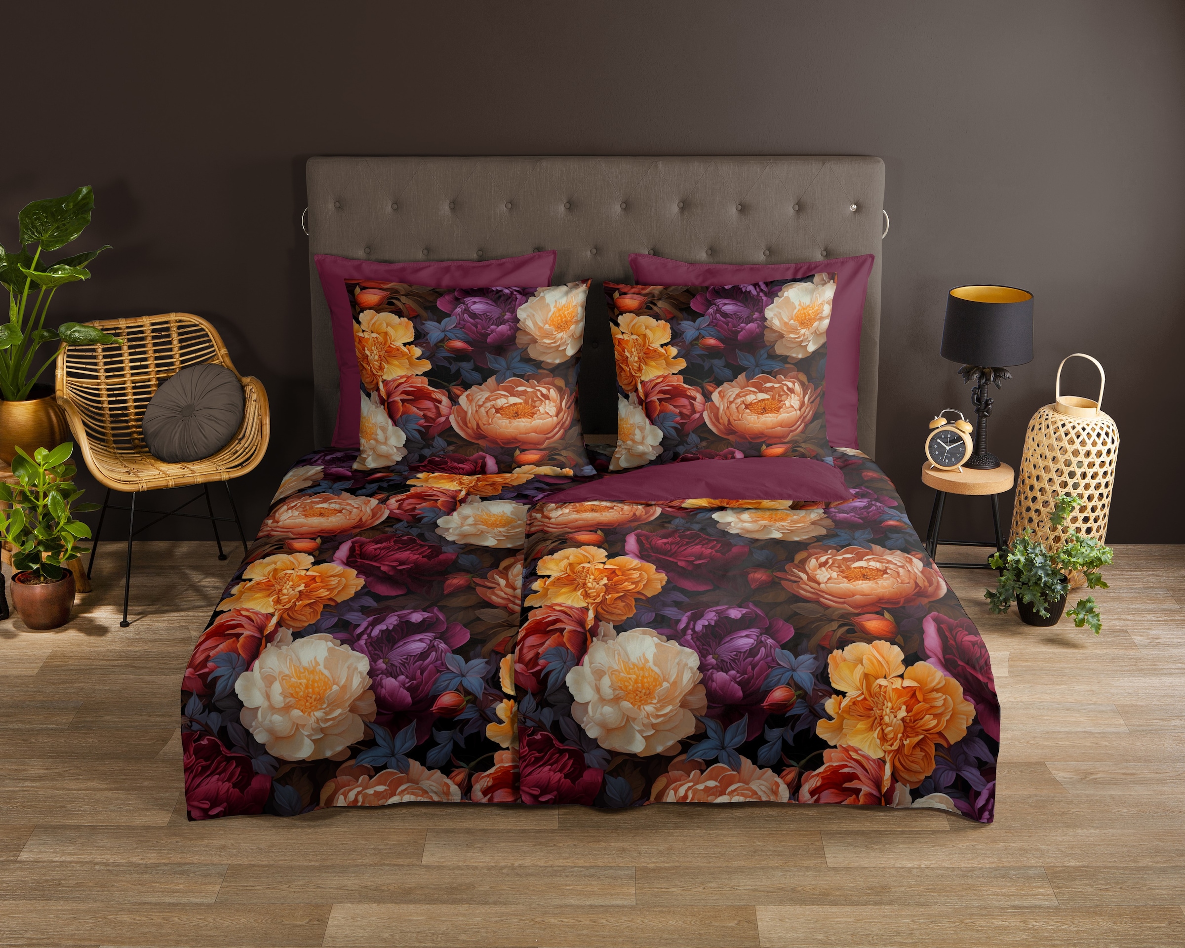 good morning Wendebettwäsche »Amadeus«, 100% Baumwolle, Renforcé, 1Reissverschluss, Wendeoptik, Blumen, Multi