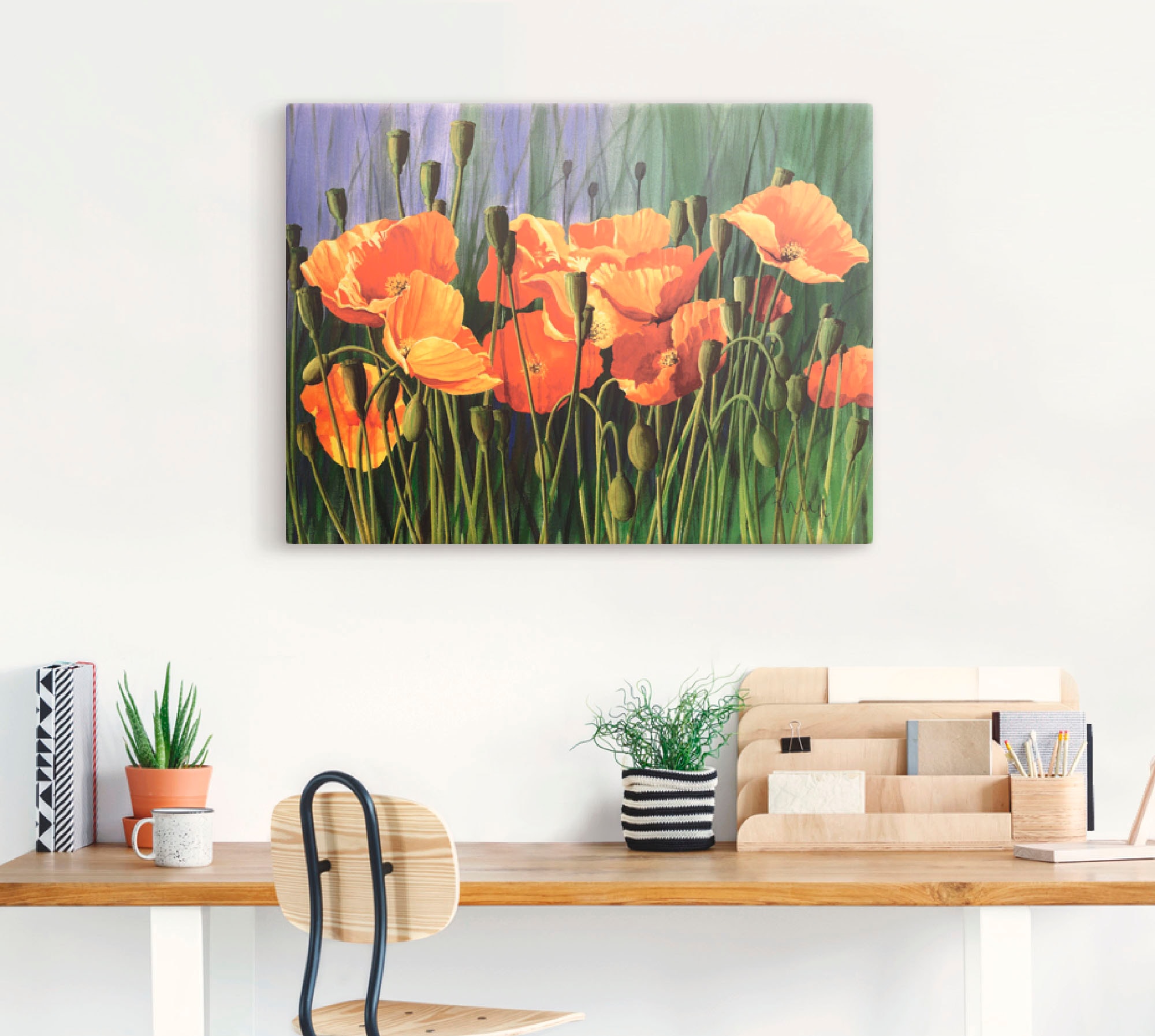 Artland Leinwandbild »Mohnblumen I« Blumen 1 Stk. tlg. auf Holzrahmen gespannt