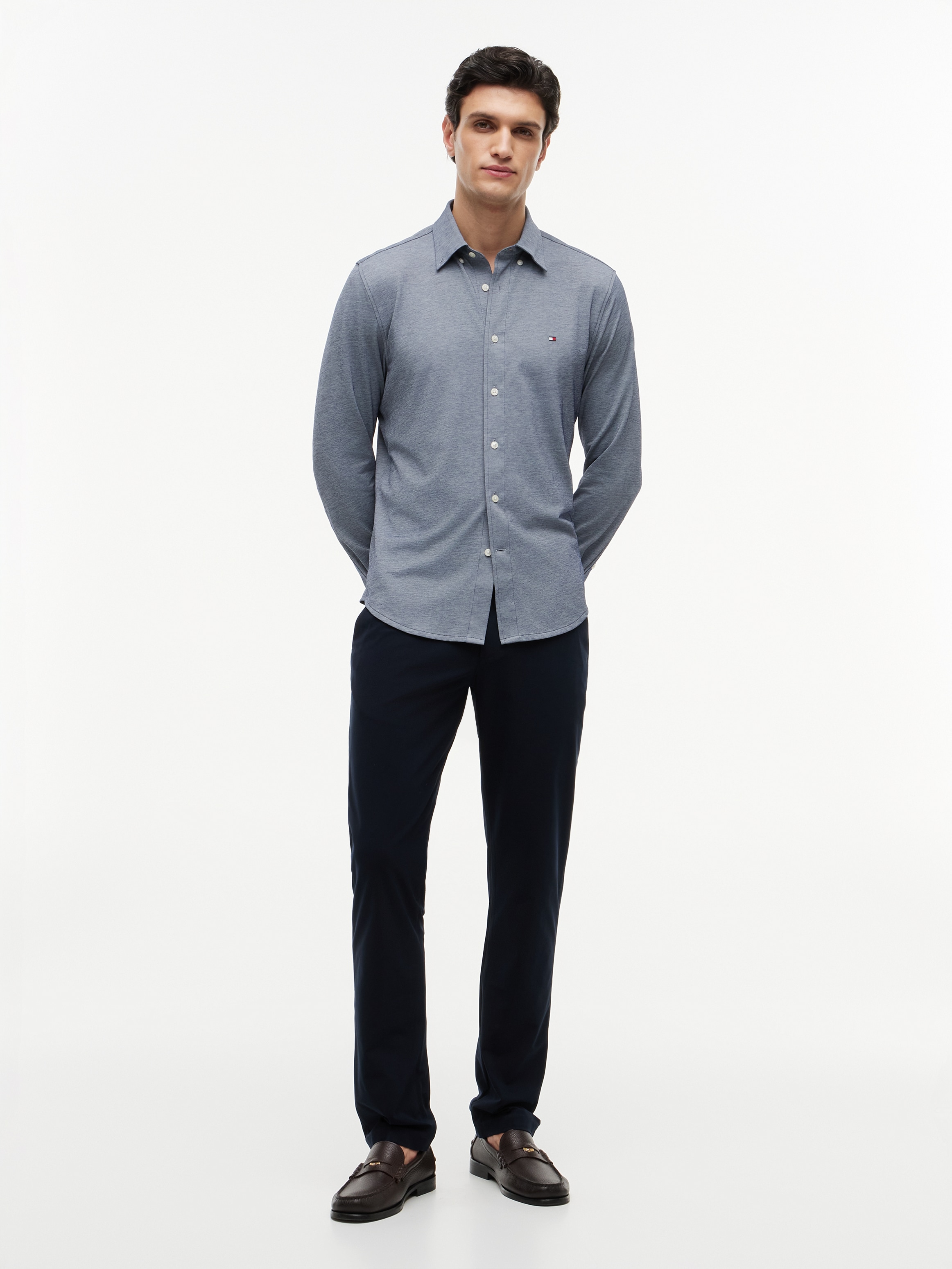 Tommy Hilfiger Langarmhemd »PERFORMANCE PIQUE OXFORD«