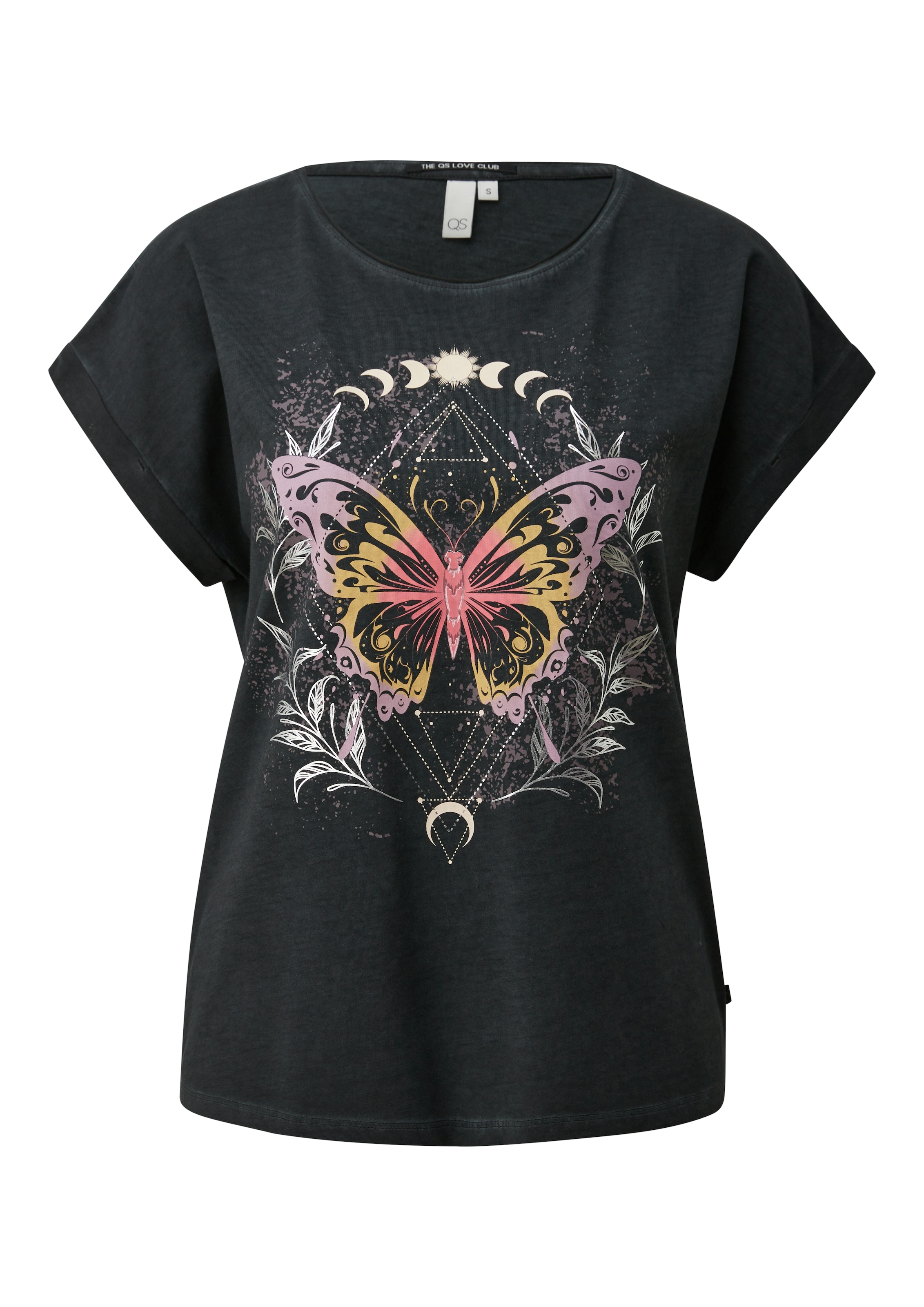 QS Rundhalsshirt mit grossem Print