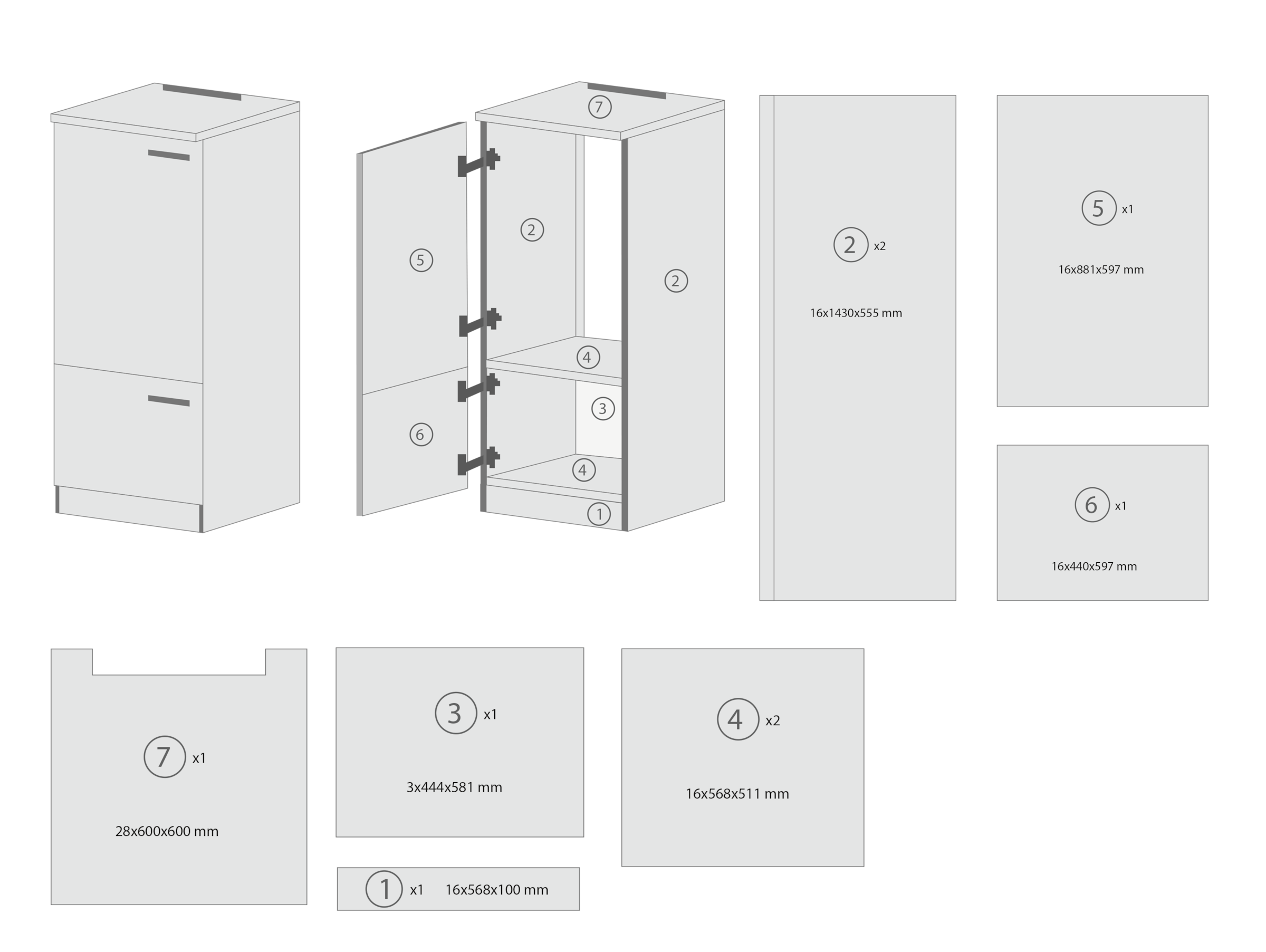 RESPEKTA Armoire réfrigérée encastrable »Merle« Breite 60 cm, Türen wechselseitig anschlagbar, Höhe 144,8 cm