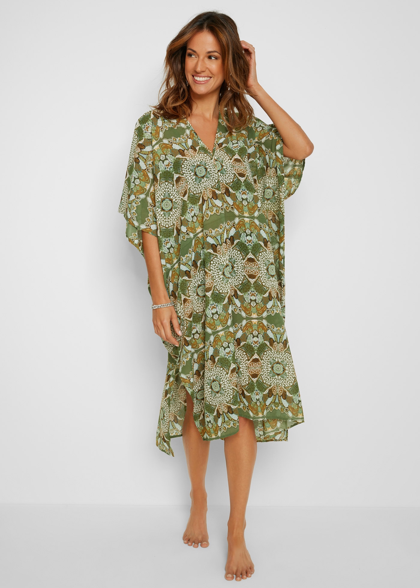 Image of bonprix Tunikakleid für Frühjahr und Sommer, Strandkleid, aus Polyester, lang