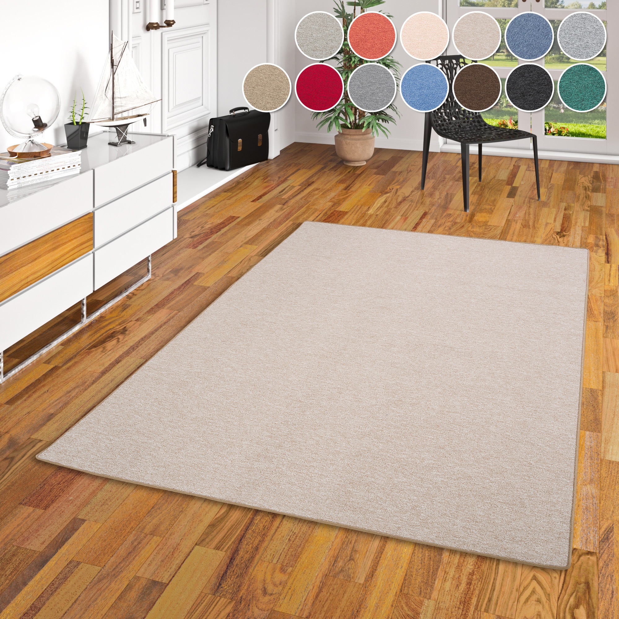 Image of GOODproduct Teppich "Fortis, Schlinge, Made in Netherlands" rechteckig 5 mm Höhe Uni Farben, gekettelt, auch als Läufer, strapazierfähig, Wohnzimmer