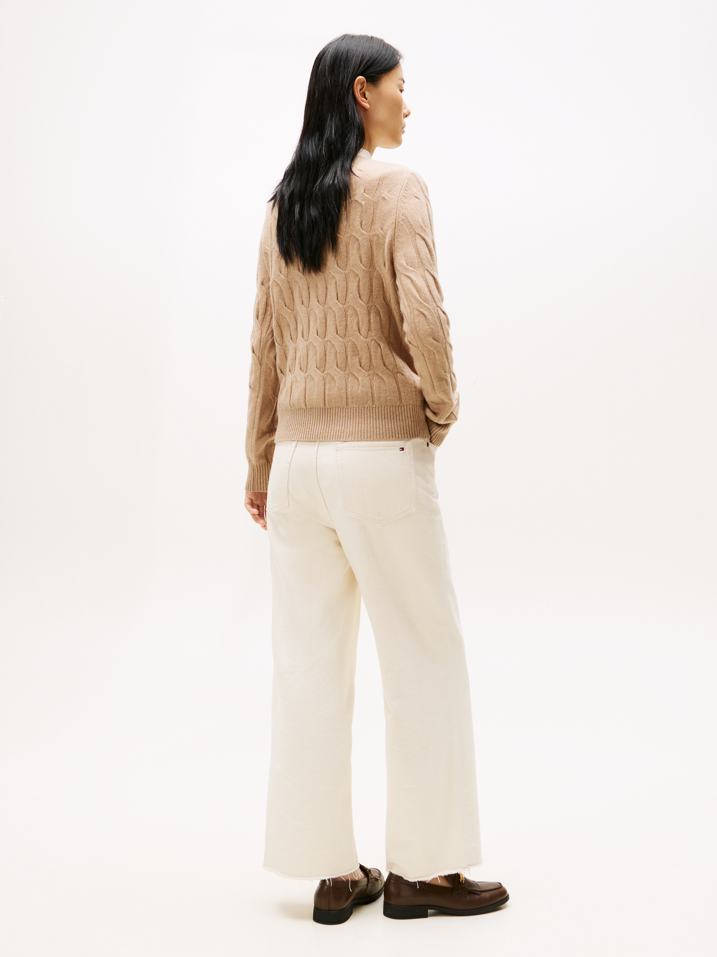 Tommy Hilfiger Strickjacke »SOFT WOOL CABLE C-NK LS CARDIGAN« mit Zopfmuster, aus reiner Wolle