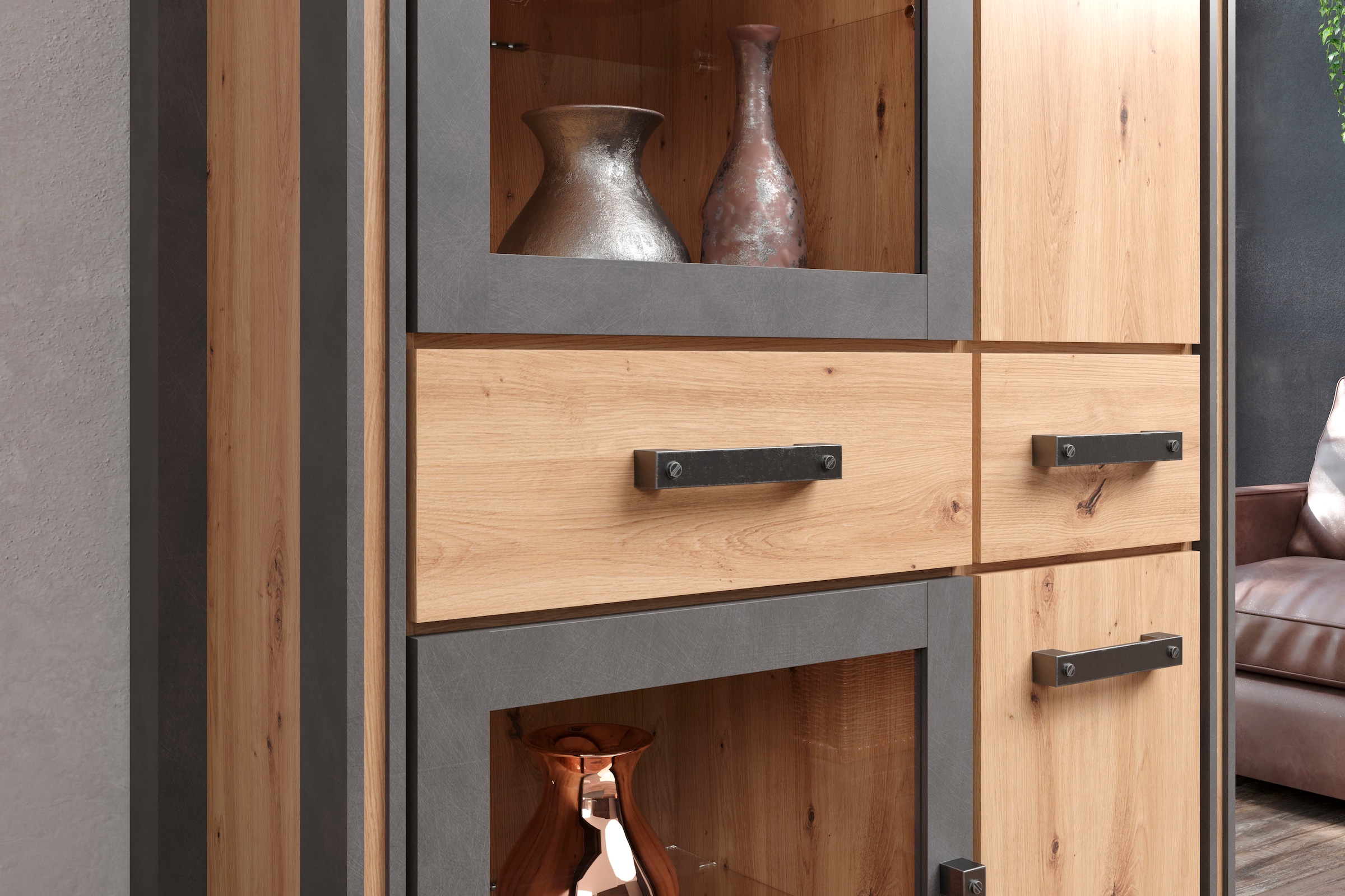 Home affaire Vitrine de rangement »Mia« 1 cuis tlg. Modernes Design