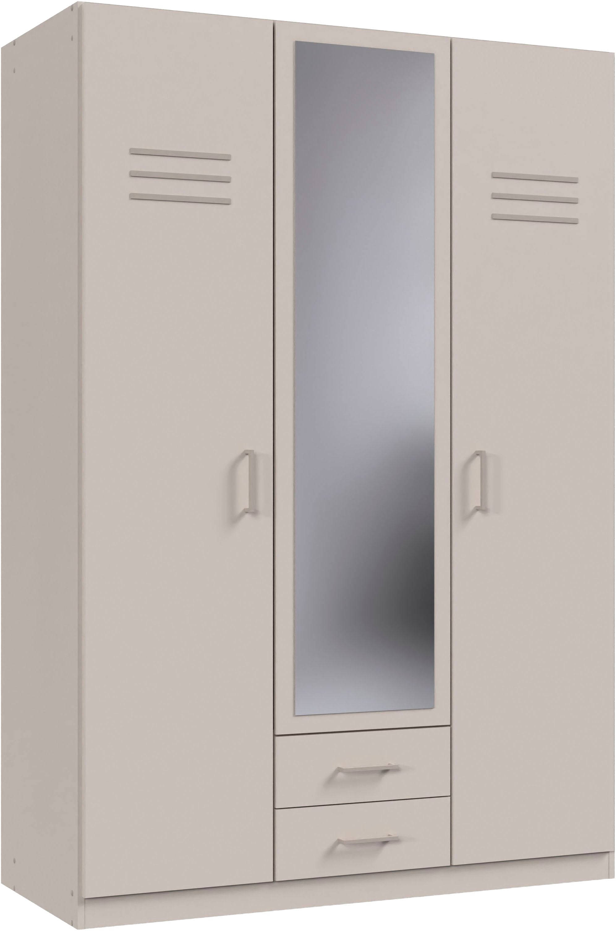Image of Wimex Drehtürenschrank "Coventry in den Breiten: 135 & 180cm erhältlich, Farbe: Kaschmir" Kleiderschrank mit Spiegel und zwei Schubladen