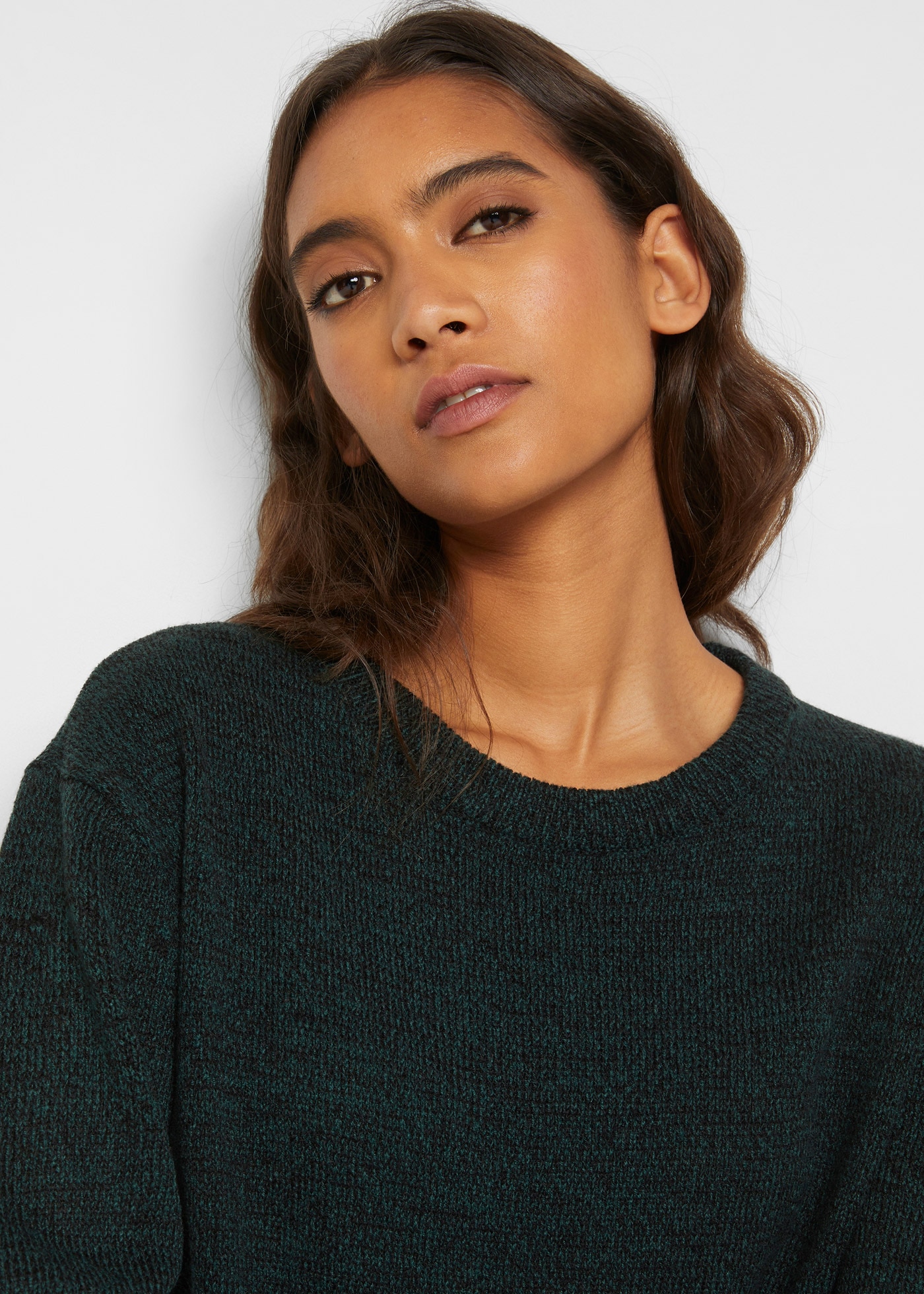Image of bonprix Strickpullover aus Polyacryl, mit Rundhals-Ausschnitt, melierte Optik