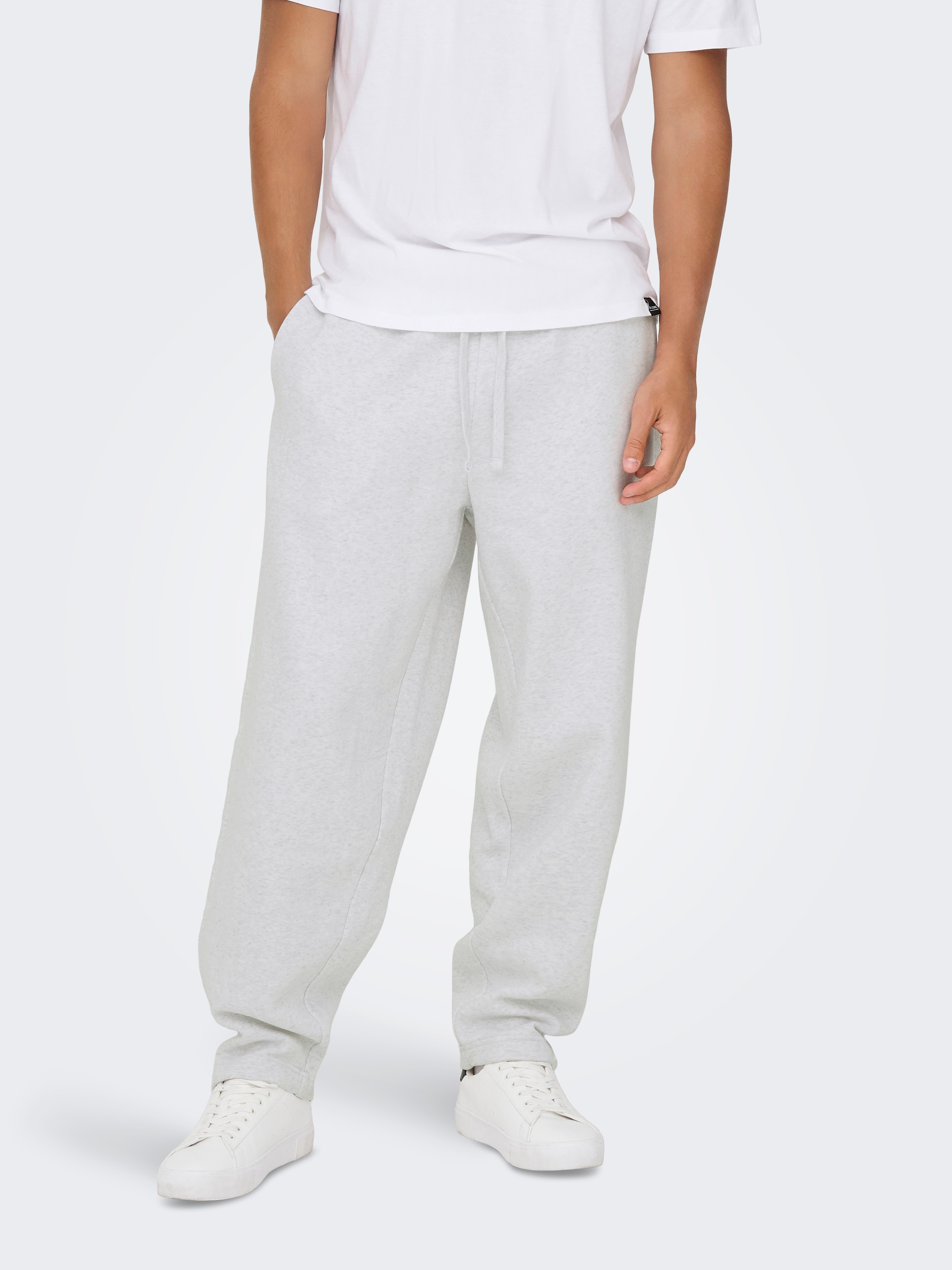 Image of ONLY & SONS Sweathose "ONSCERES WIDE PANT NOOS" Baumwollmischung, relaxed fit
